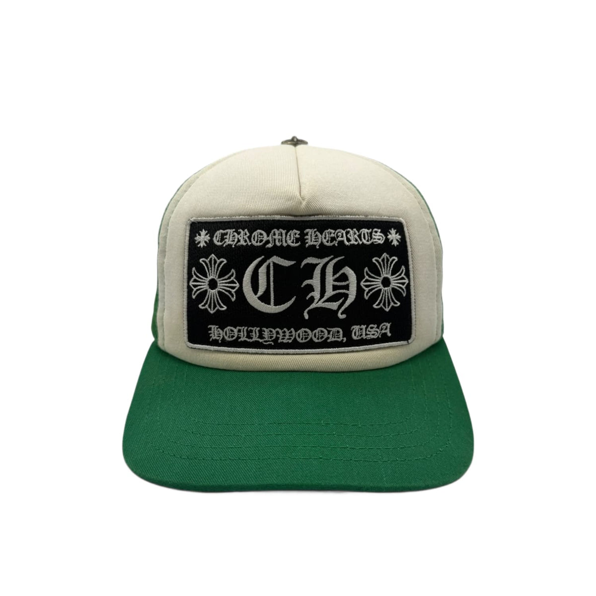 Chrome Hearts CH Hollywood Trucker Hat Green/White