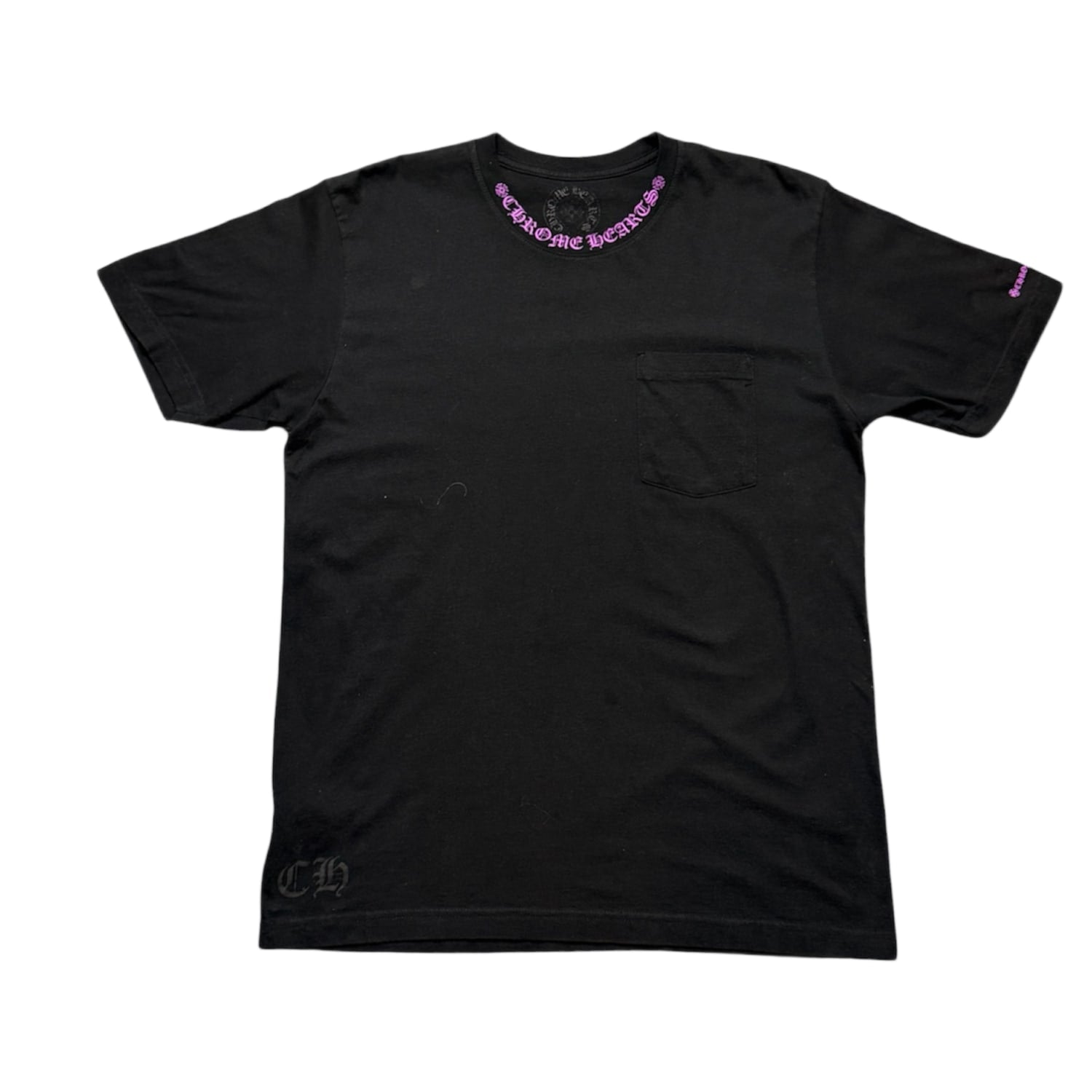 Chrome Hearts Black Purple Neck Logo Tee