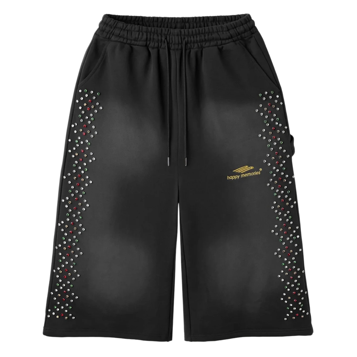 Happy Memories Don't Die HMDD Crystal 3/4 Shorts Black