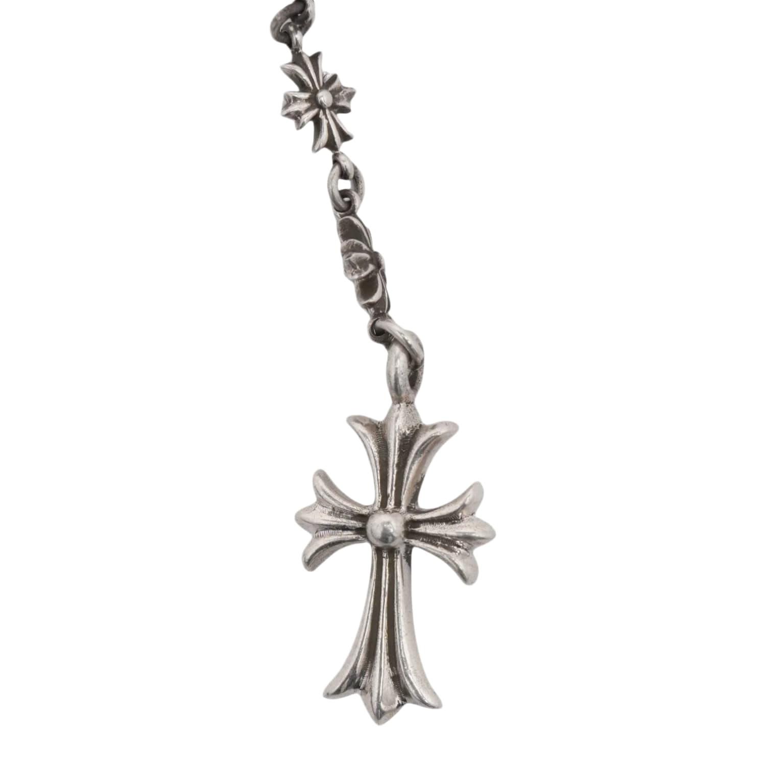Chrome Hearts Silver Tiny E Rosary Necklace
