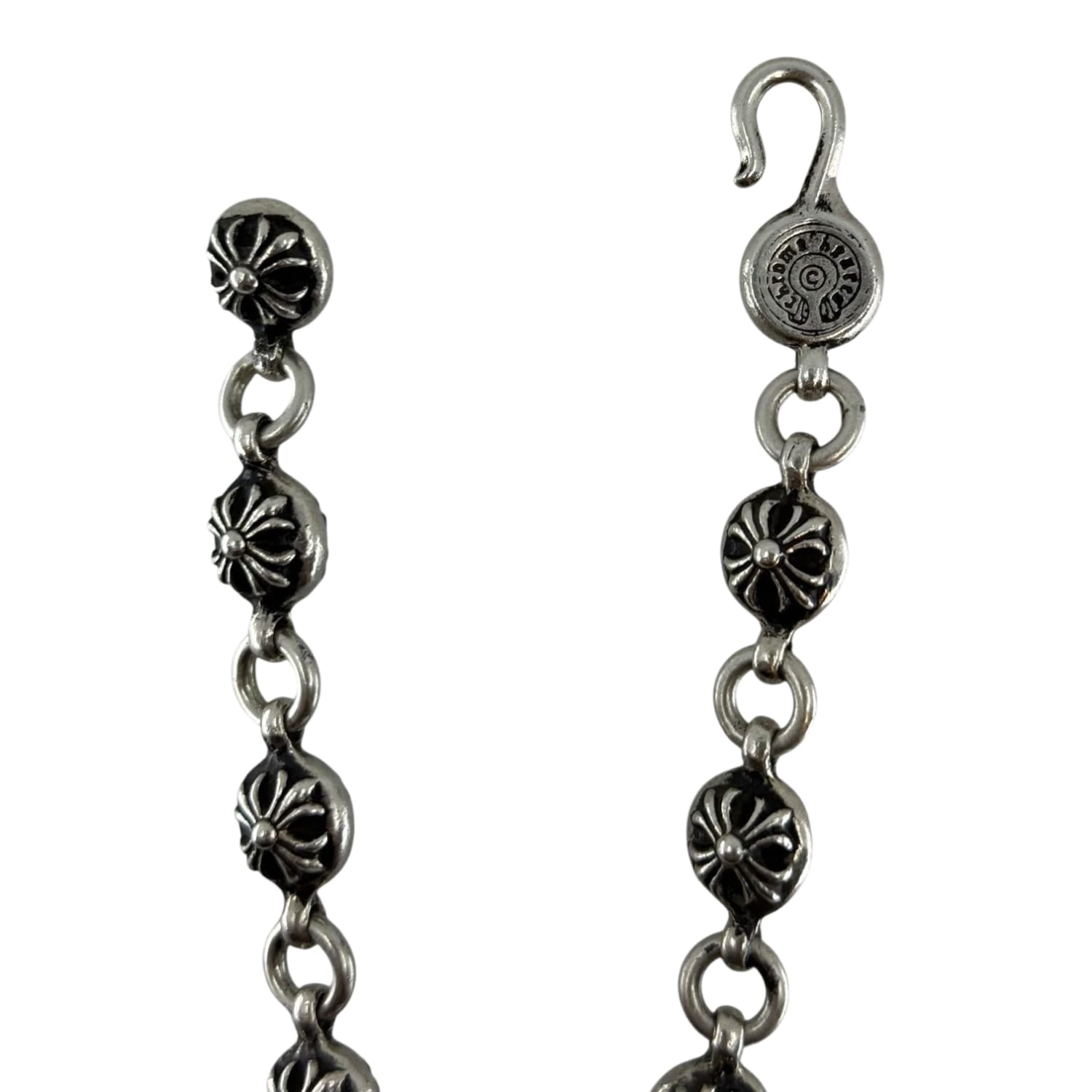 Chrome Hearts Silver Cross Ball Bracelet - 10 Links