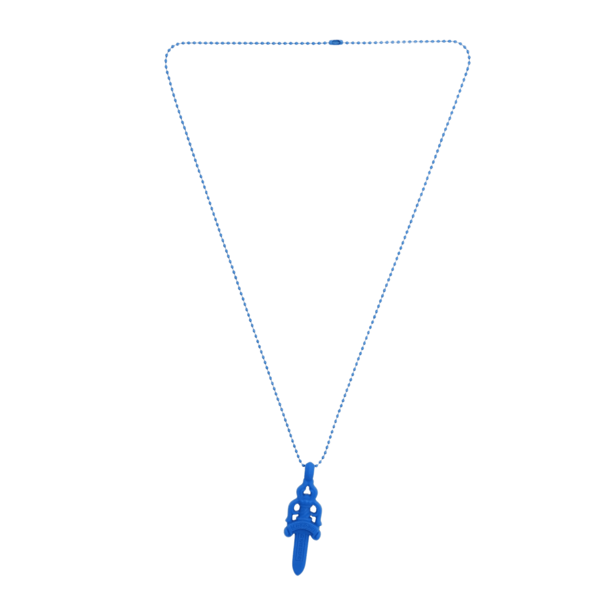 Chrome Hearts Silichrome Dagger Necklace Blue