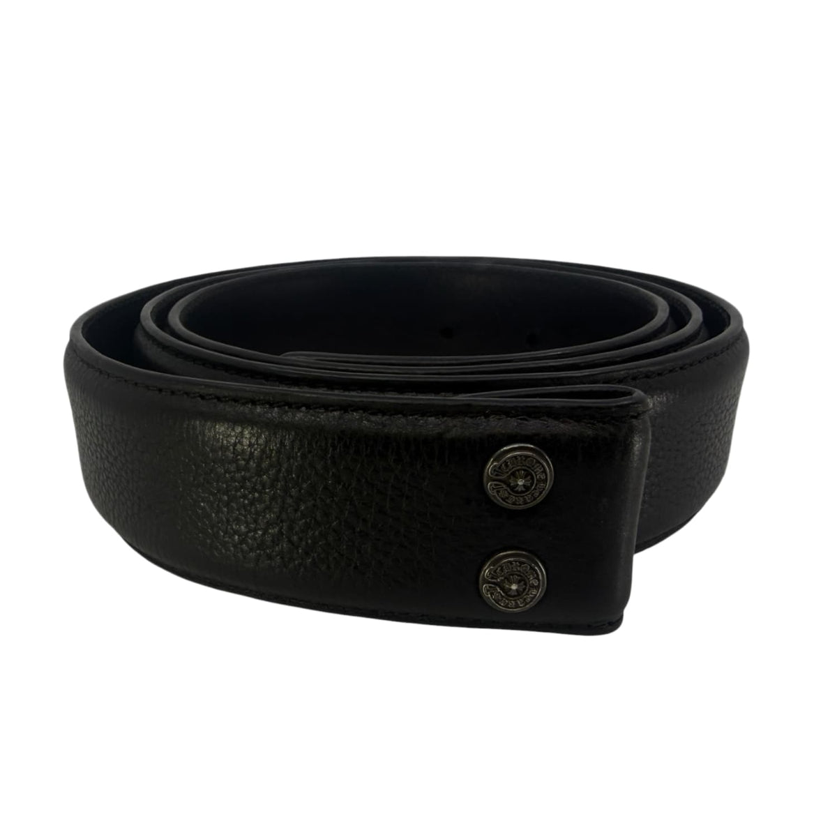 Chrome Hearts Black Leather Belt Strap - Size 40