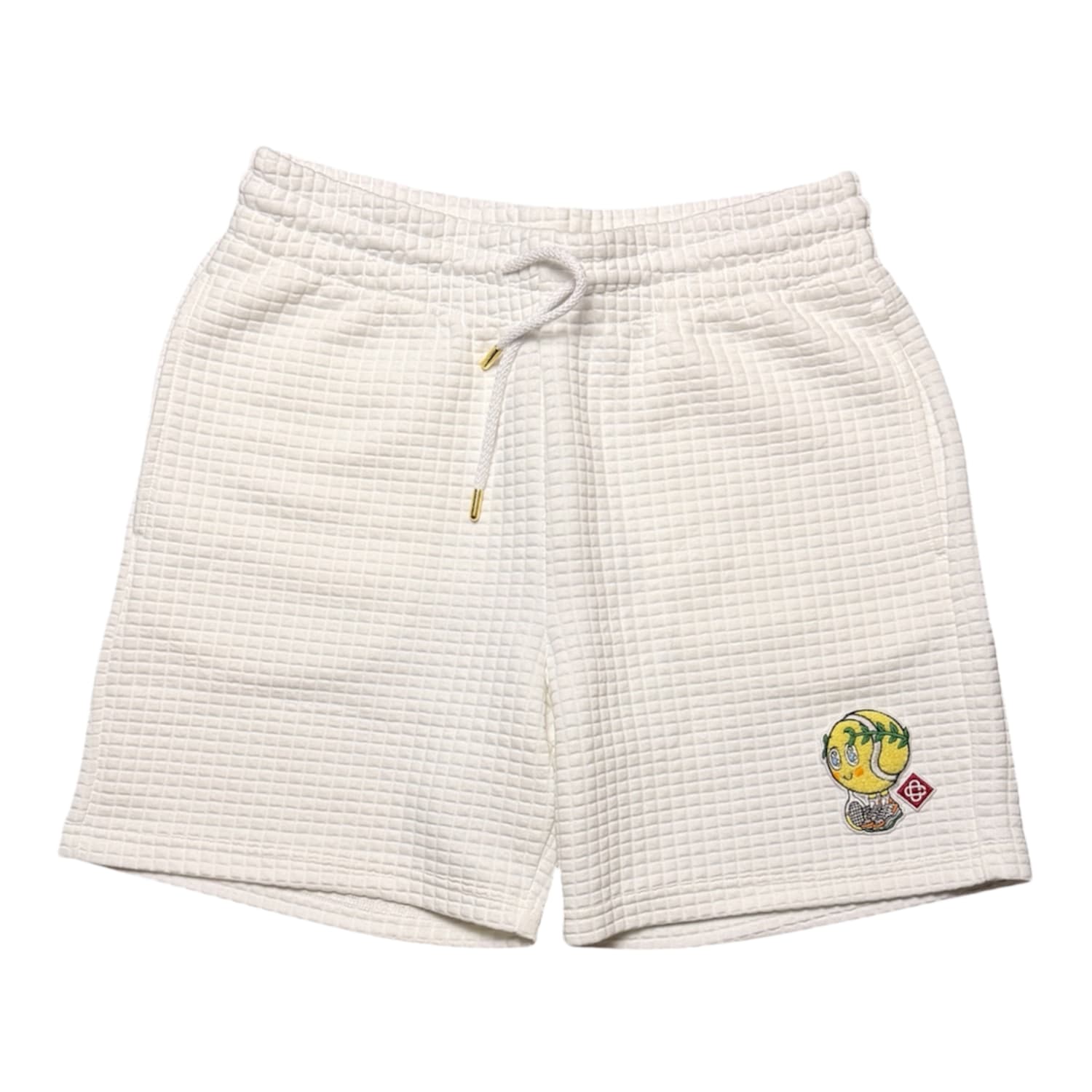 Casablanca Grid Sweat Shorts White