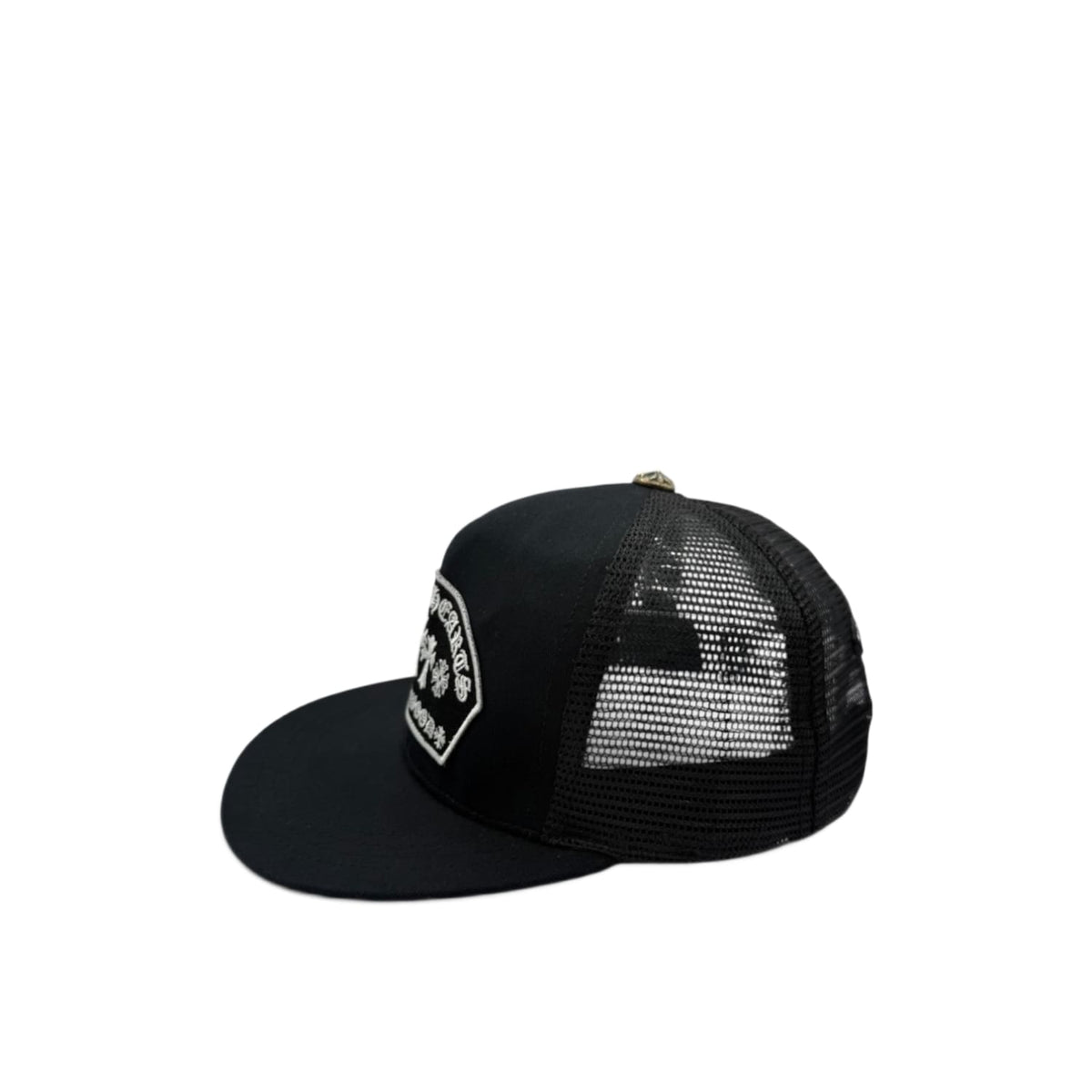 Chrome Hearts Cemetery Cross Patch Trucker Hat Black