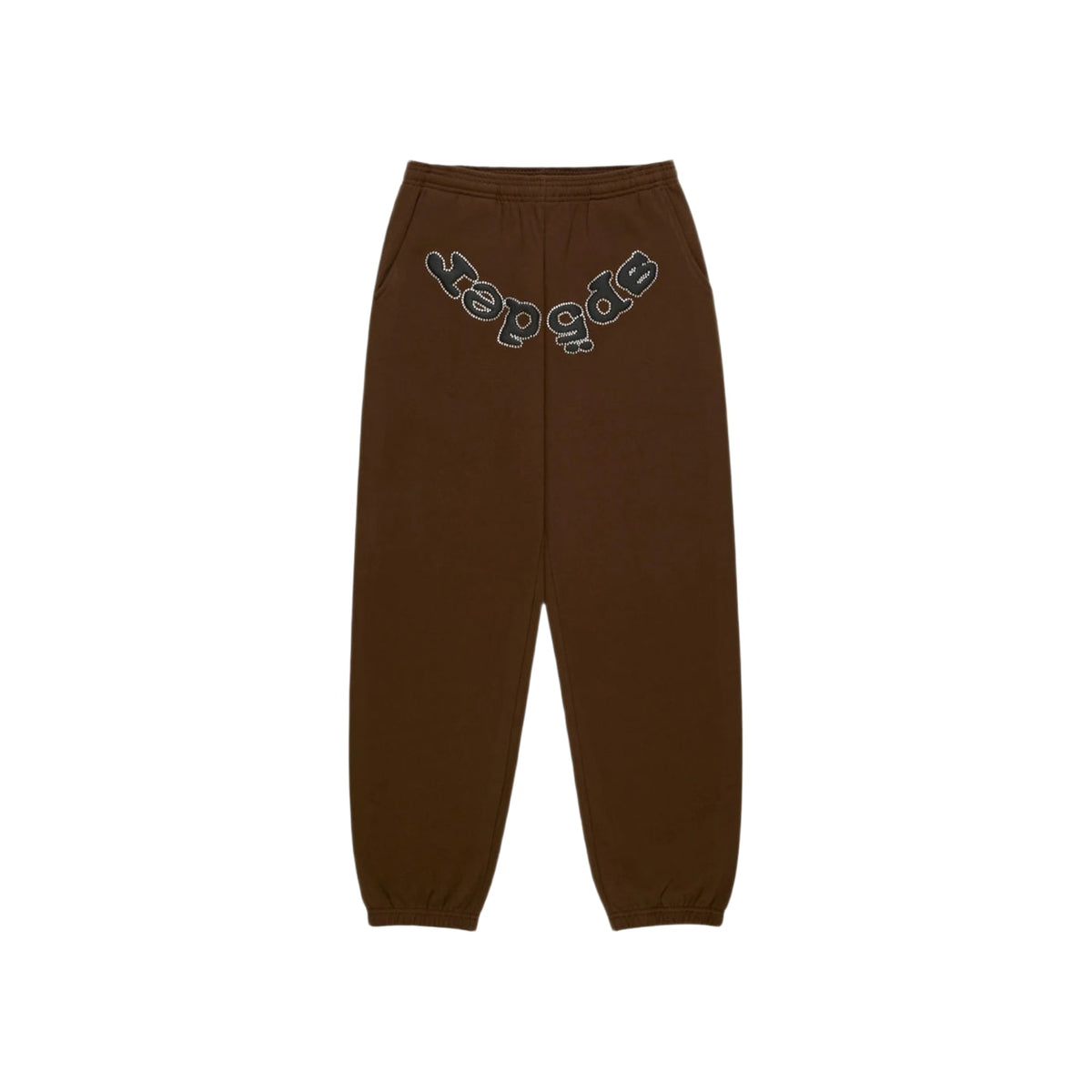 Sp5der Rhinestone OG Logo Sweatpant Brown