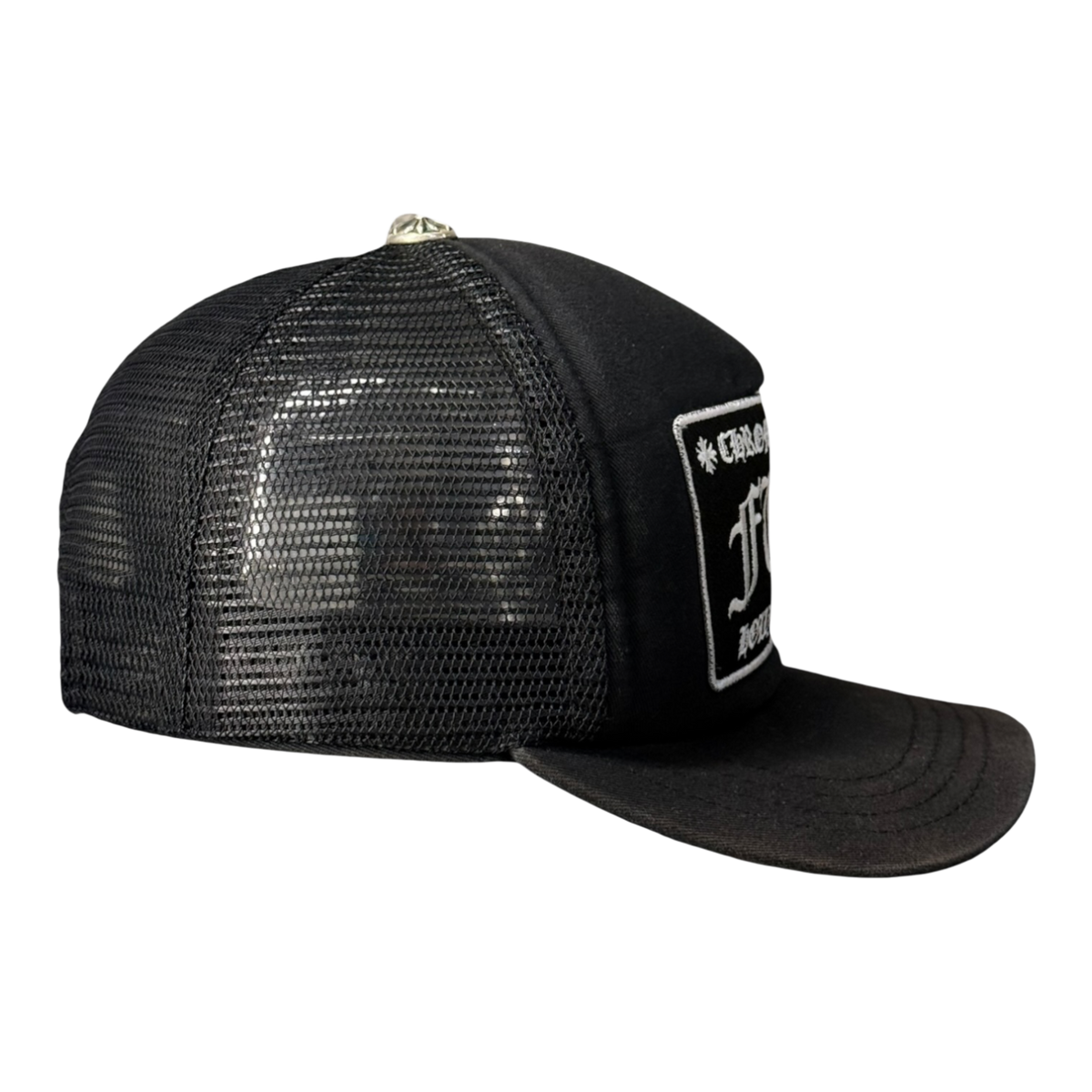 Chrome Hearts FUCK Hollywood Trucker Hat Black/Black