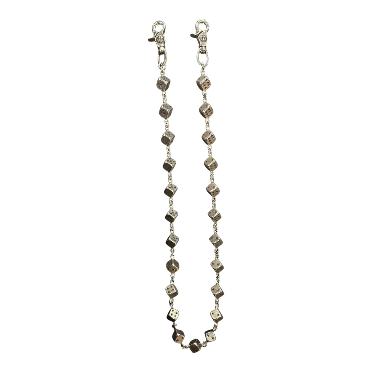 Chrome Hearts Silver Jumbo Dice Double Clasp Wallet Chain - 23 Links