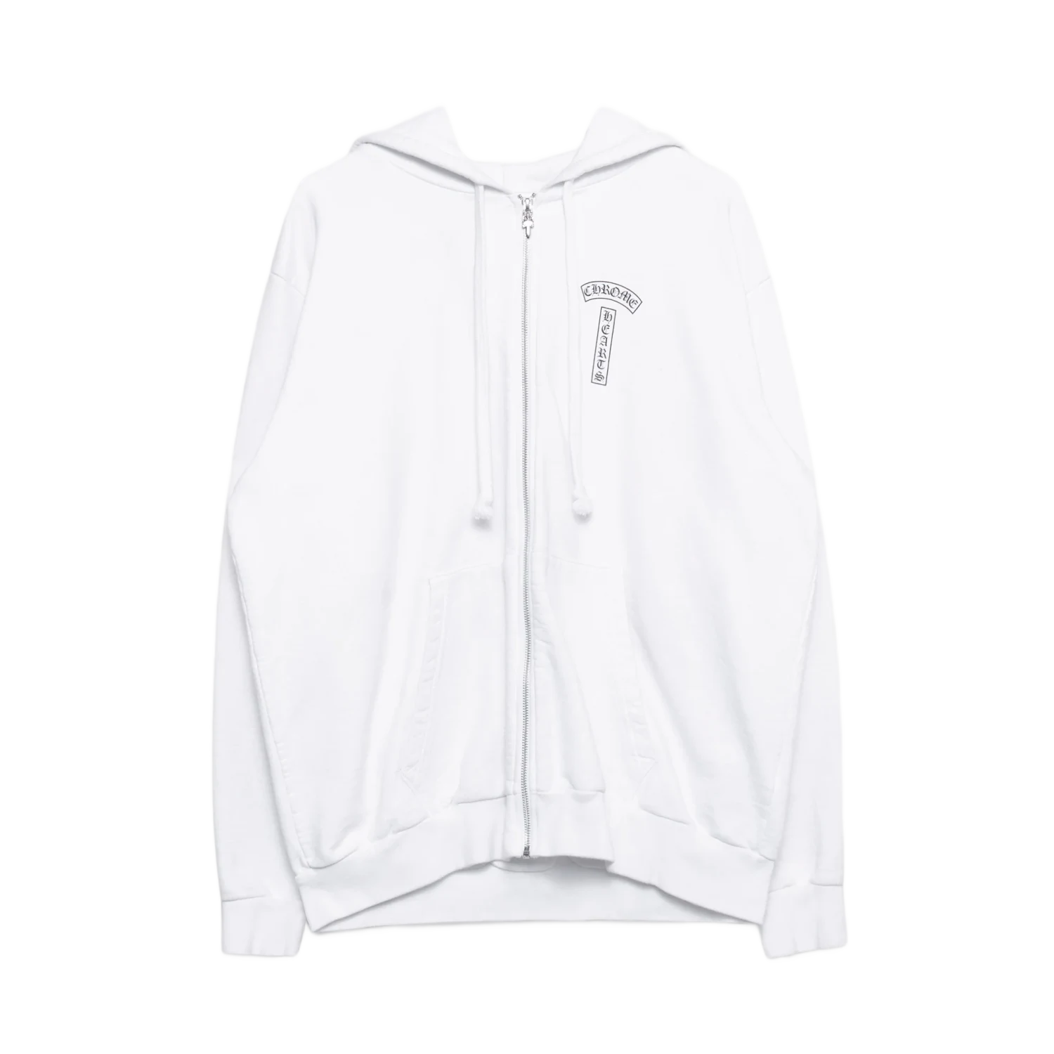 Chrome Hearts T Bar Logo USA Shoulder Zip Up Hoodie White