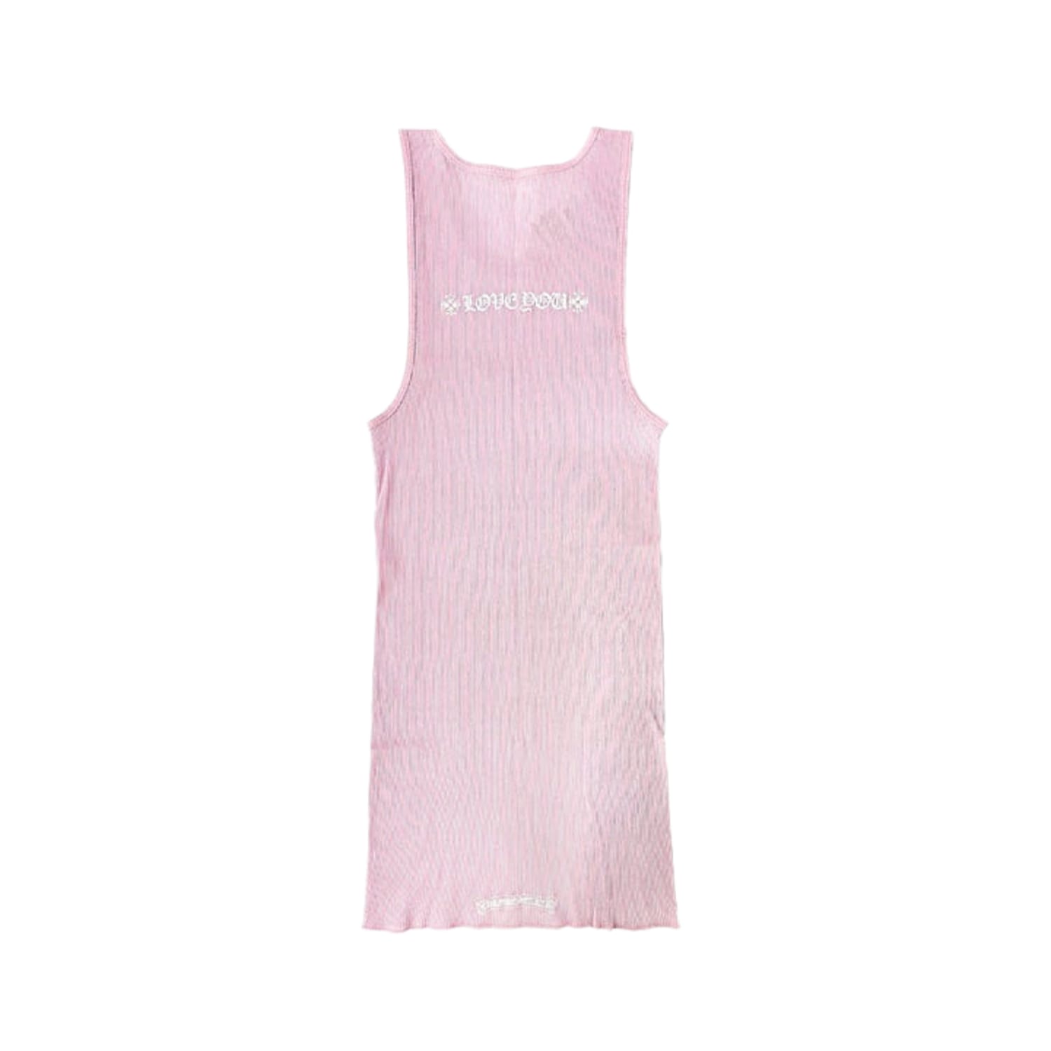Chrome Hearts Pink LOVE YOU Neck Rib Tank Top