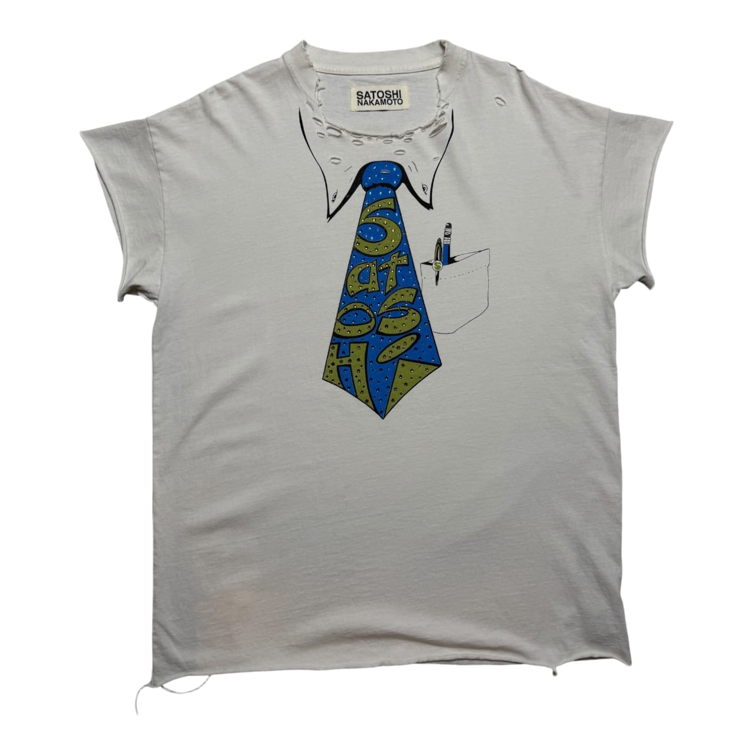 Satoshi Nakamoto Studded Tie T-Shirt