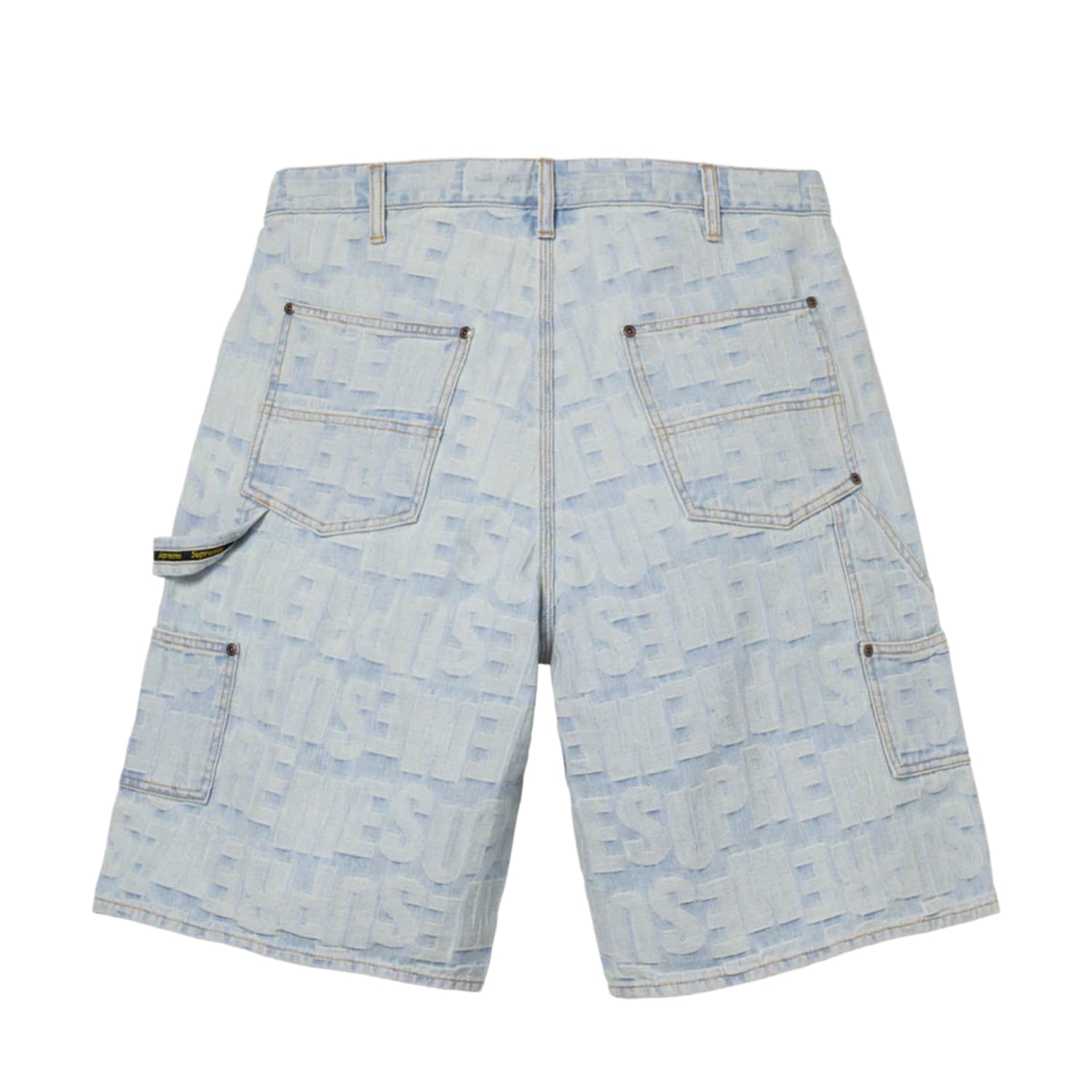 Supreme Repeat Jacquard Double Knee Denim Short Light Washed Indigo