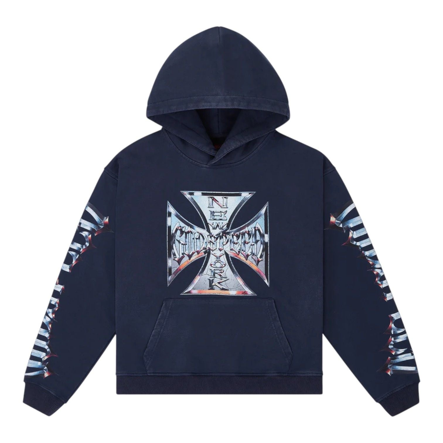 Godspeed Chrome Motto Hoodie Navy Wash