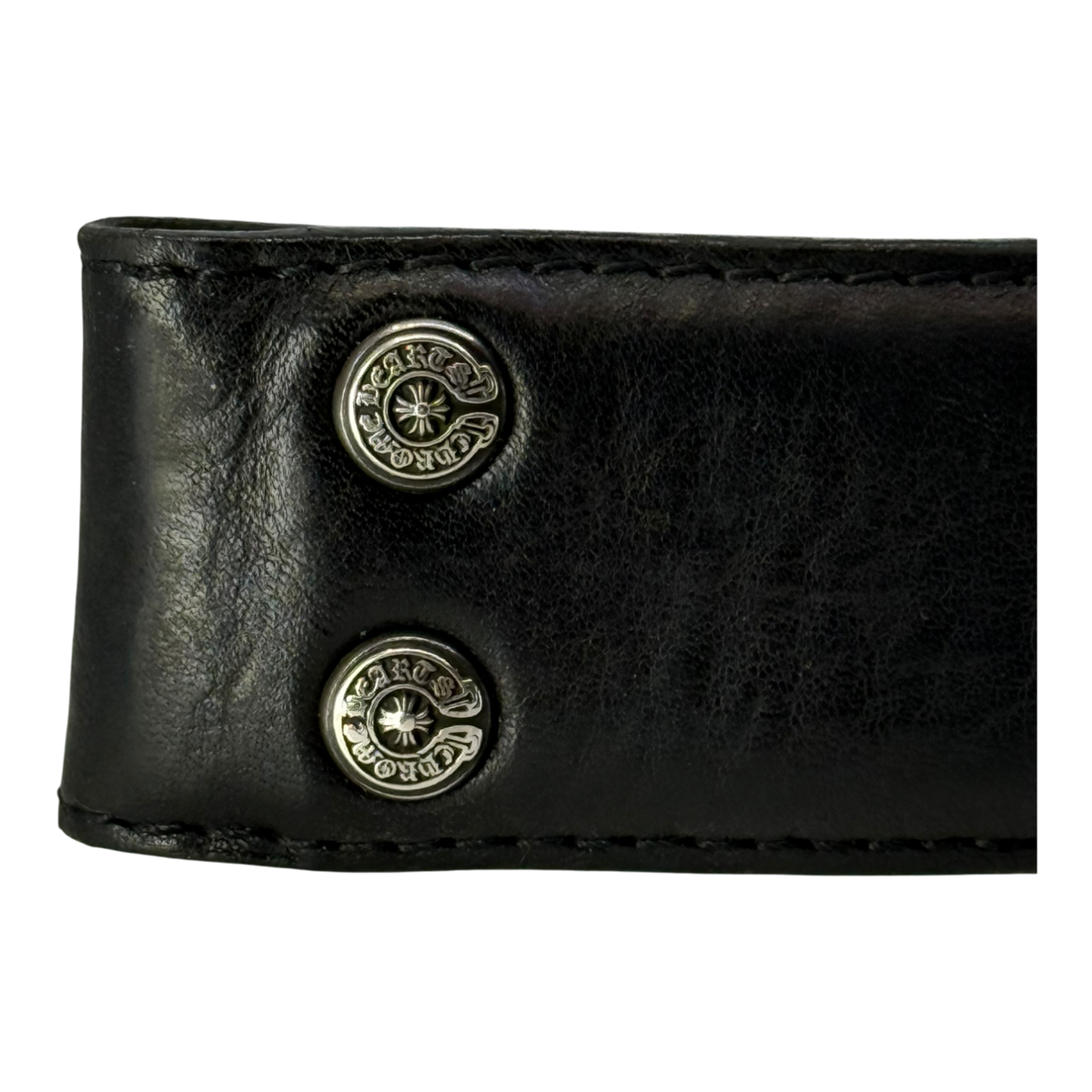 Chrome Hearts Black Leather Belt Strap - Size 36