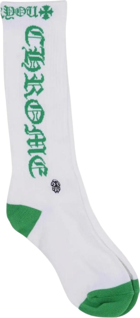 Chrome Hearts Fuck You Logo Socks White/Green