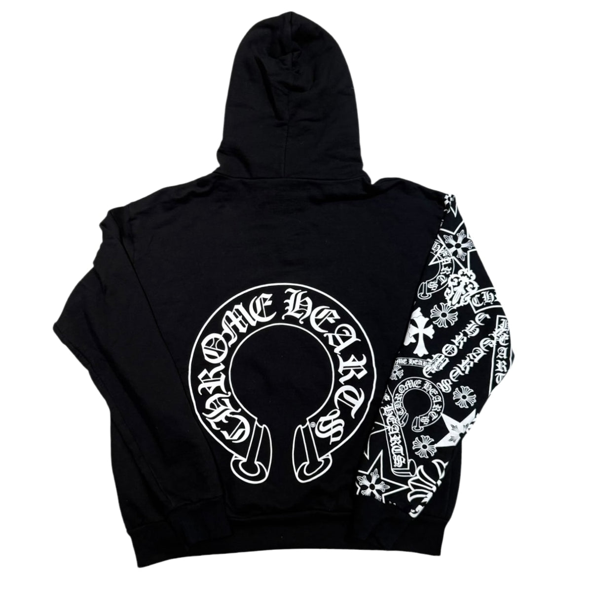 Chrome Hearts Stencil Sleeve Graphic Hoodie Black