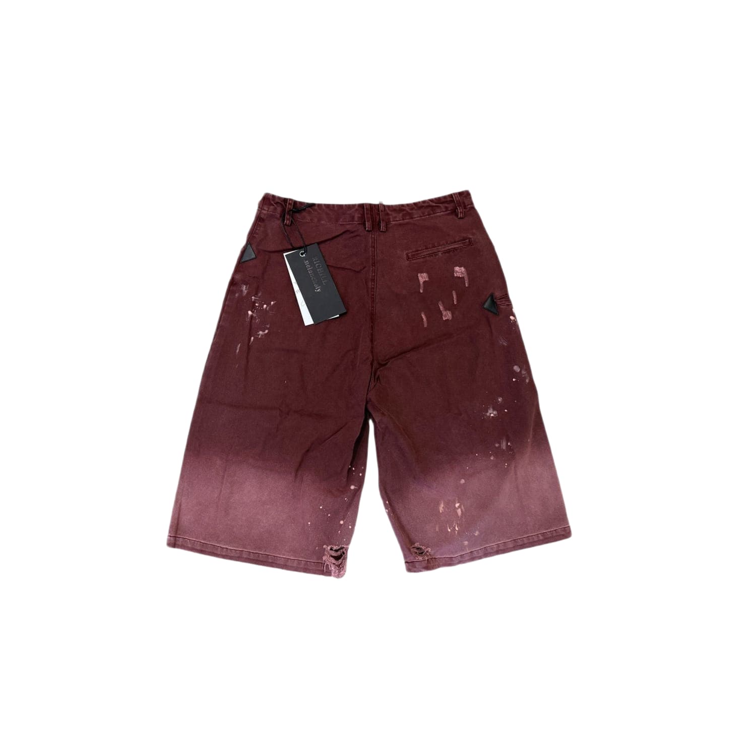 Richill Melancholy Oxblood Distressed Shorts