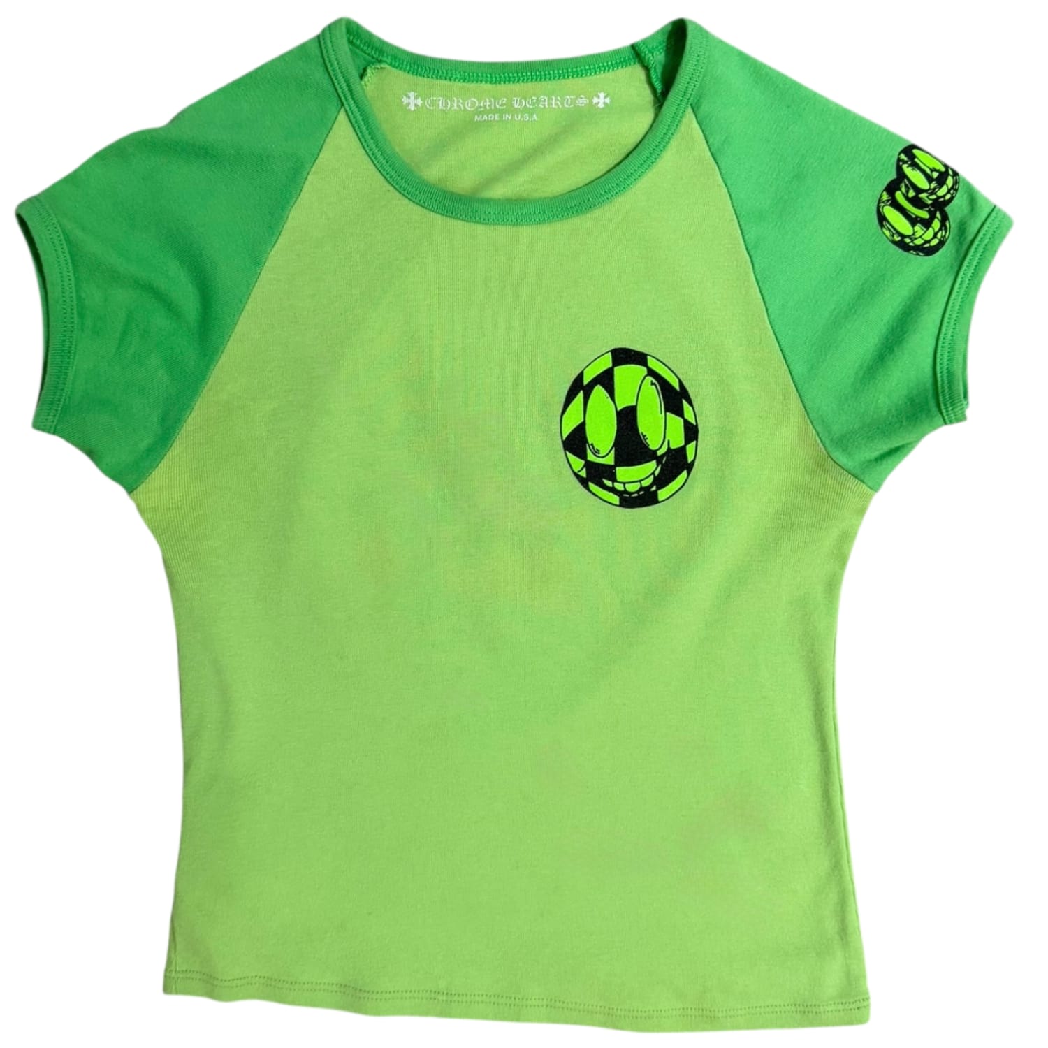 Chrome Hearts Matty Boy Cropped Green Short Sleeve Shirt