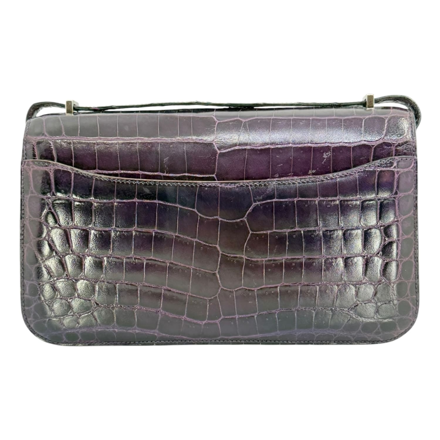Hermes Constance Elan25 Amethyst Nilo Croc Shiny Palladium Hardware