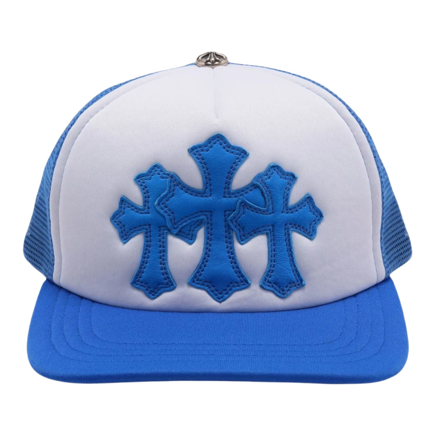 Chrome Hearts Cemetery Cross Trucker Hat Blue