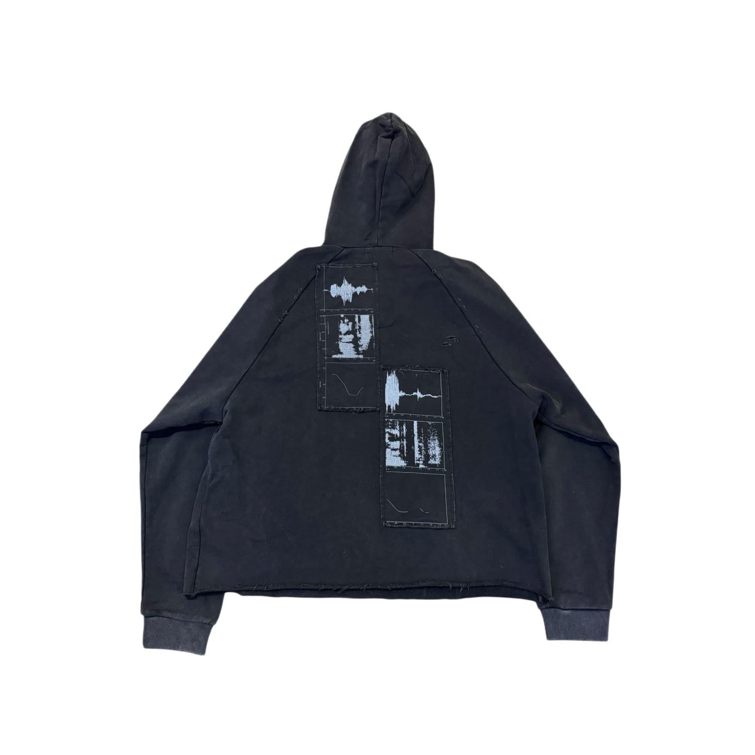 Richill Melancholy Churchhill Pinned Open-Collar Hoodie Black