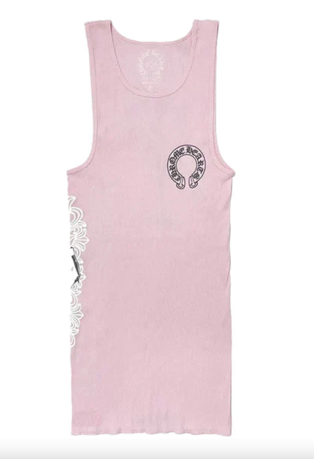 Chrome Hearts Deadly Doll Rib Art Basel Floral Pink Tank Top