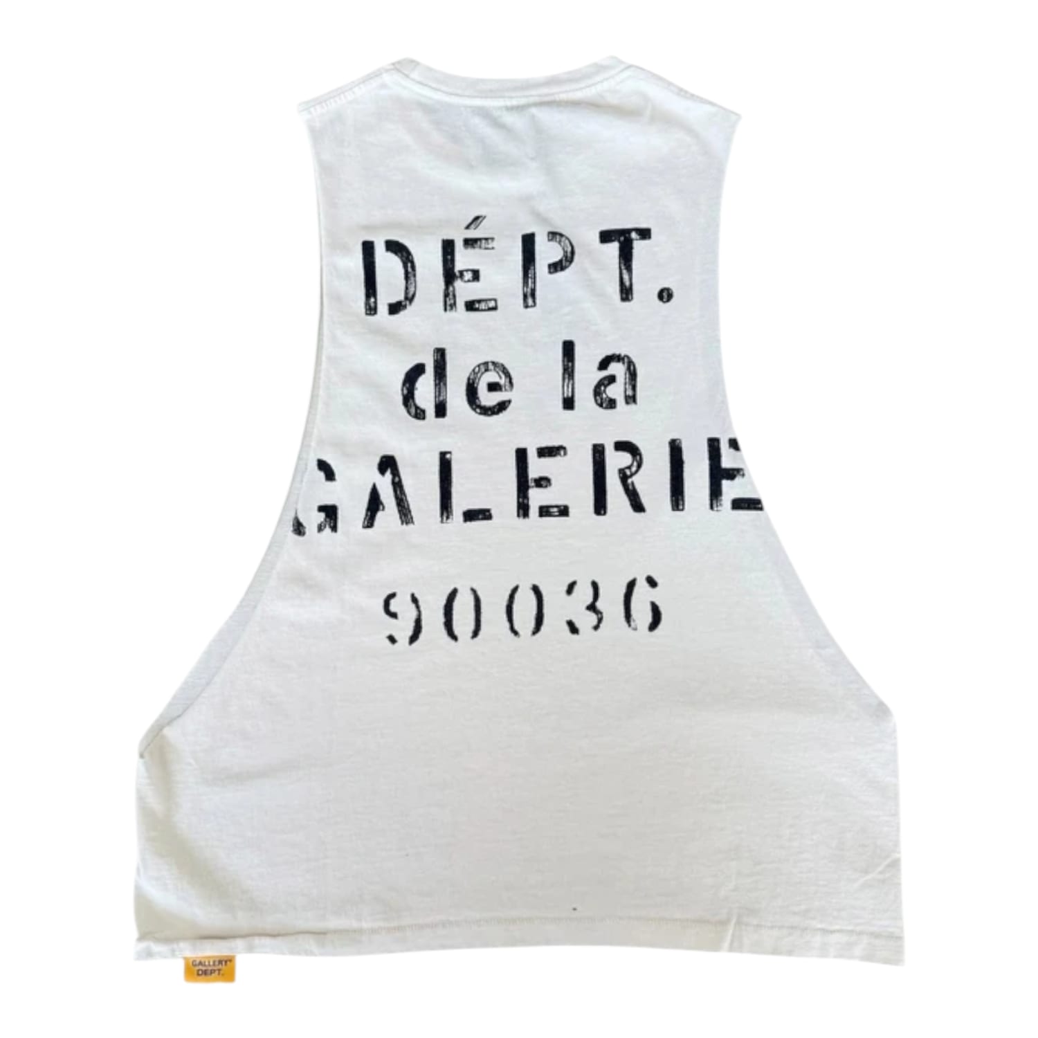 Gallery Dept White & Black French Logo Sleeveless T-Shirt