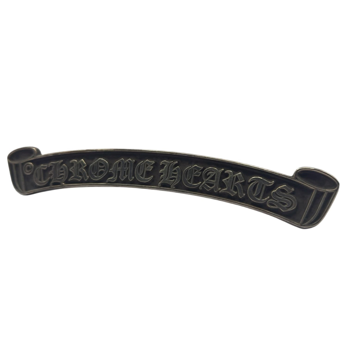 Chrome Hearts Silver Scroll Logo Plaque