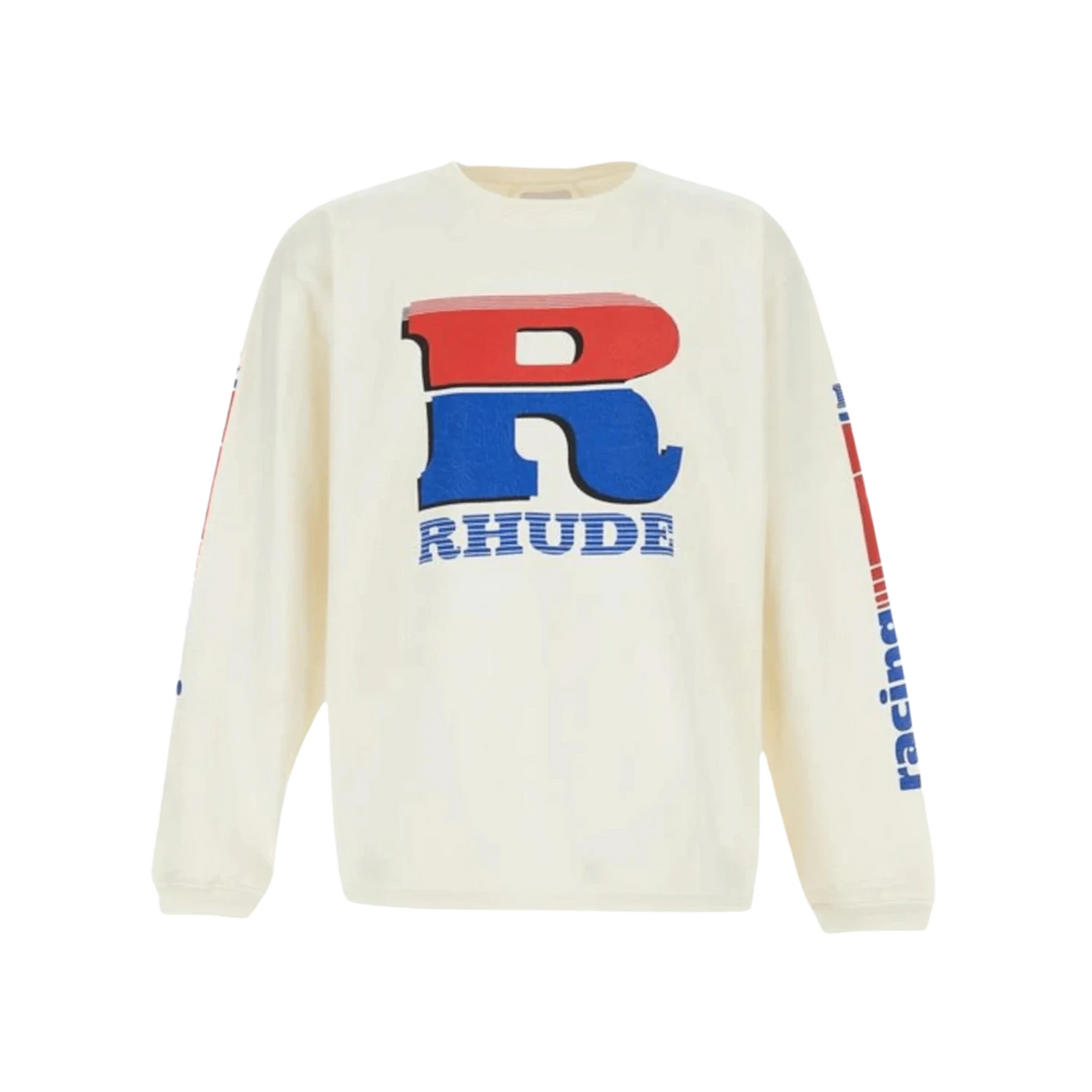 Rhude Split Petrol Logo Mesh L/S Tee Vintage White/Red