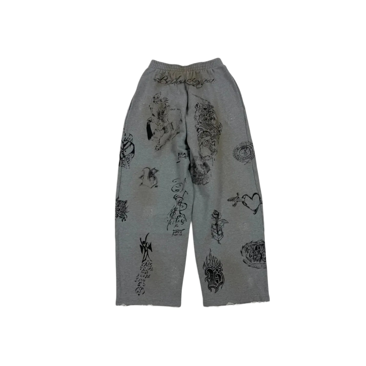 Balenciaga Tattoo Heavy Heather Grey Sweatpants
