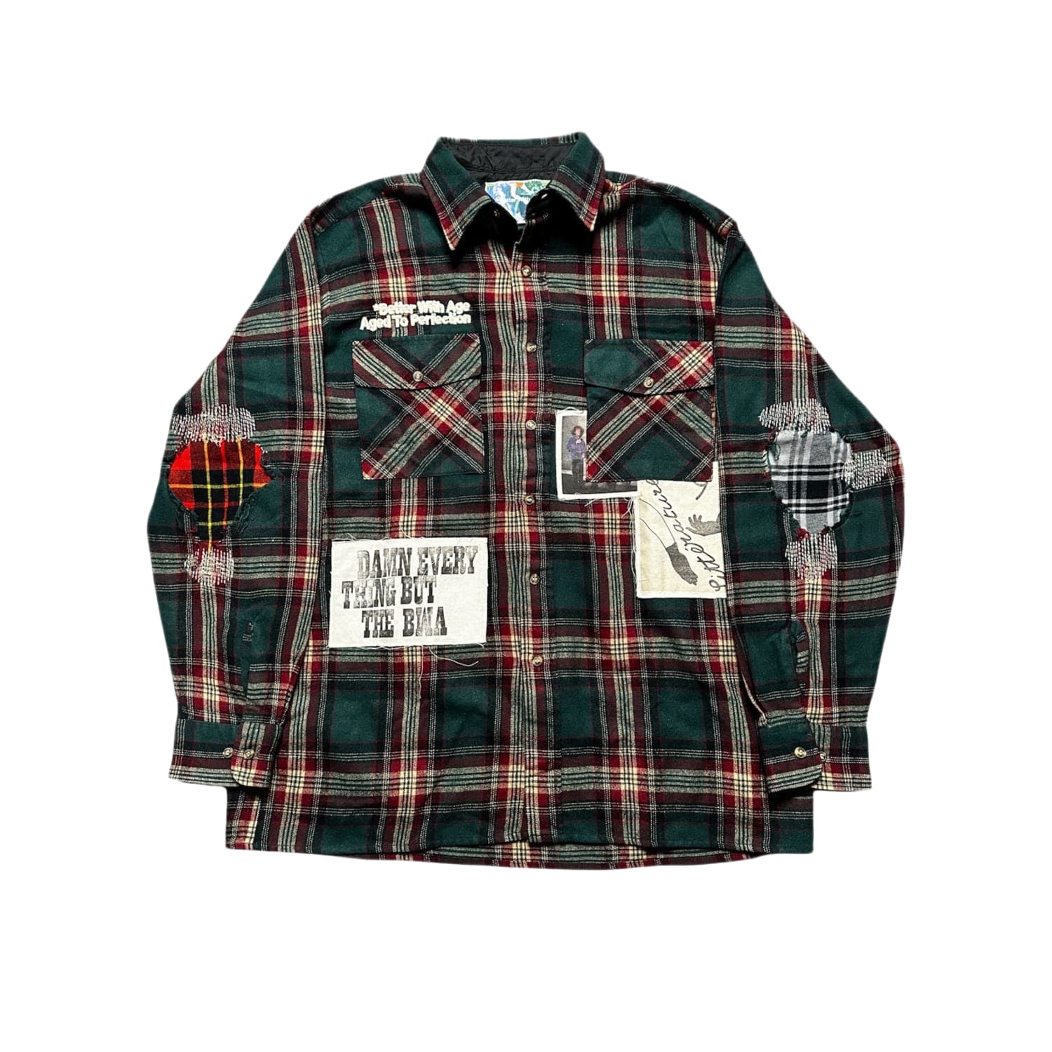 Better With Age Muir Repair Flannel Shirt Green Multi