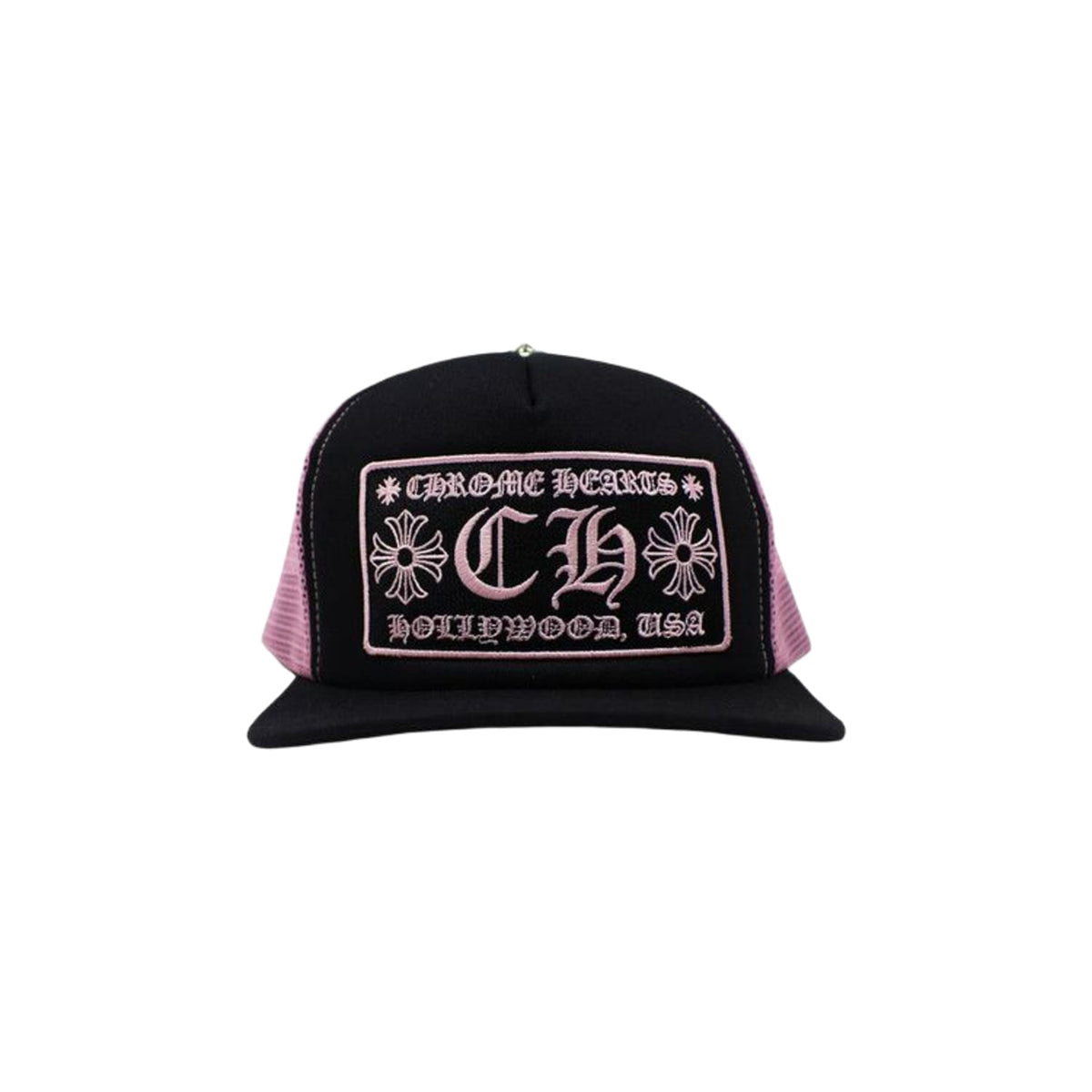 Chrome Hearts Hollywood Trucker Hat 'Black/Pink'