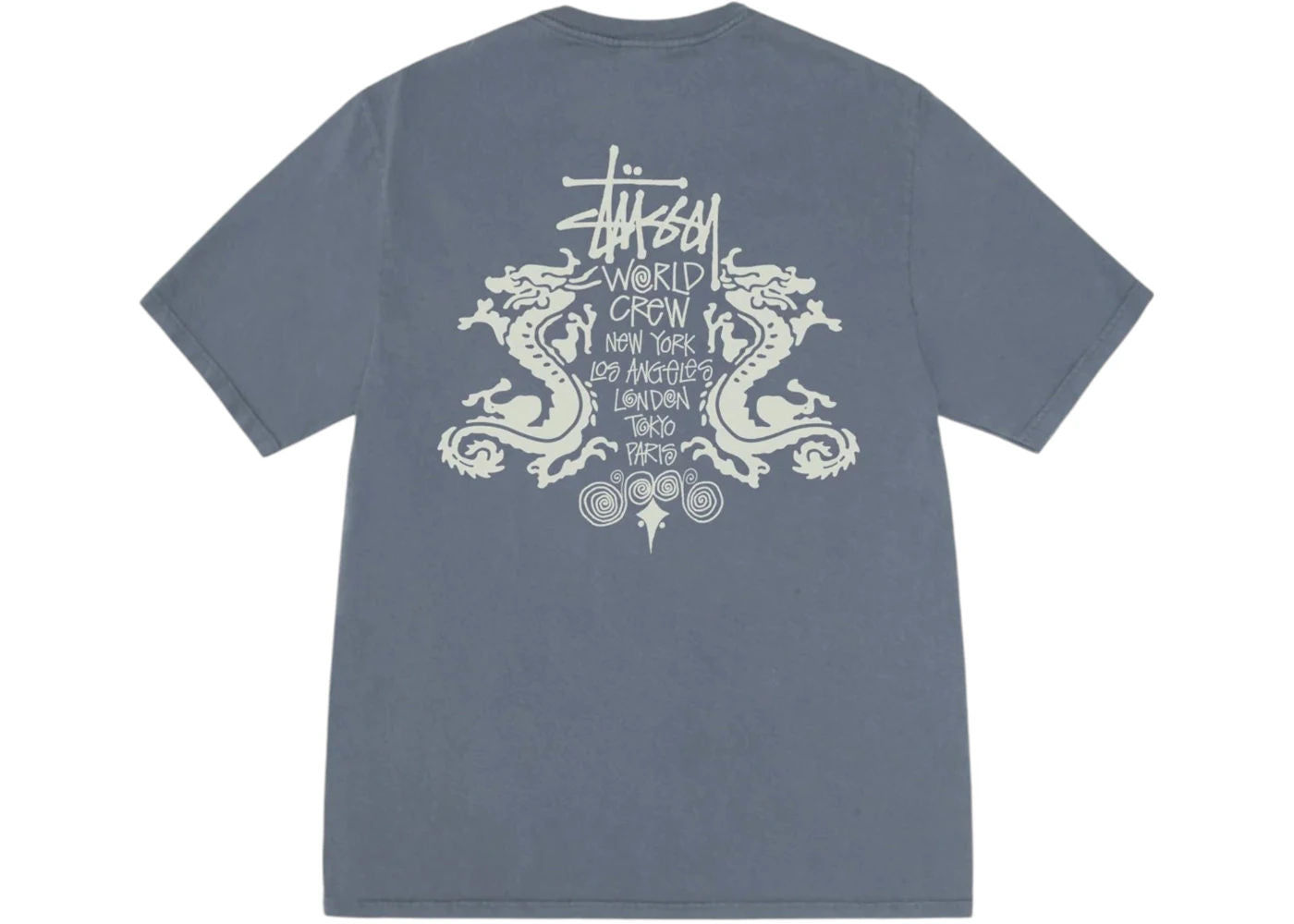 Stussy Double Dragon Pigment Dyed Tee Navy