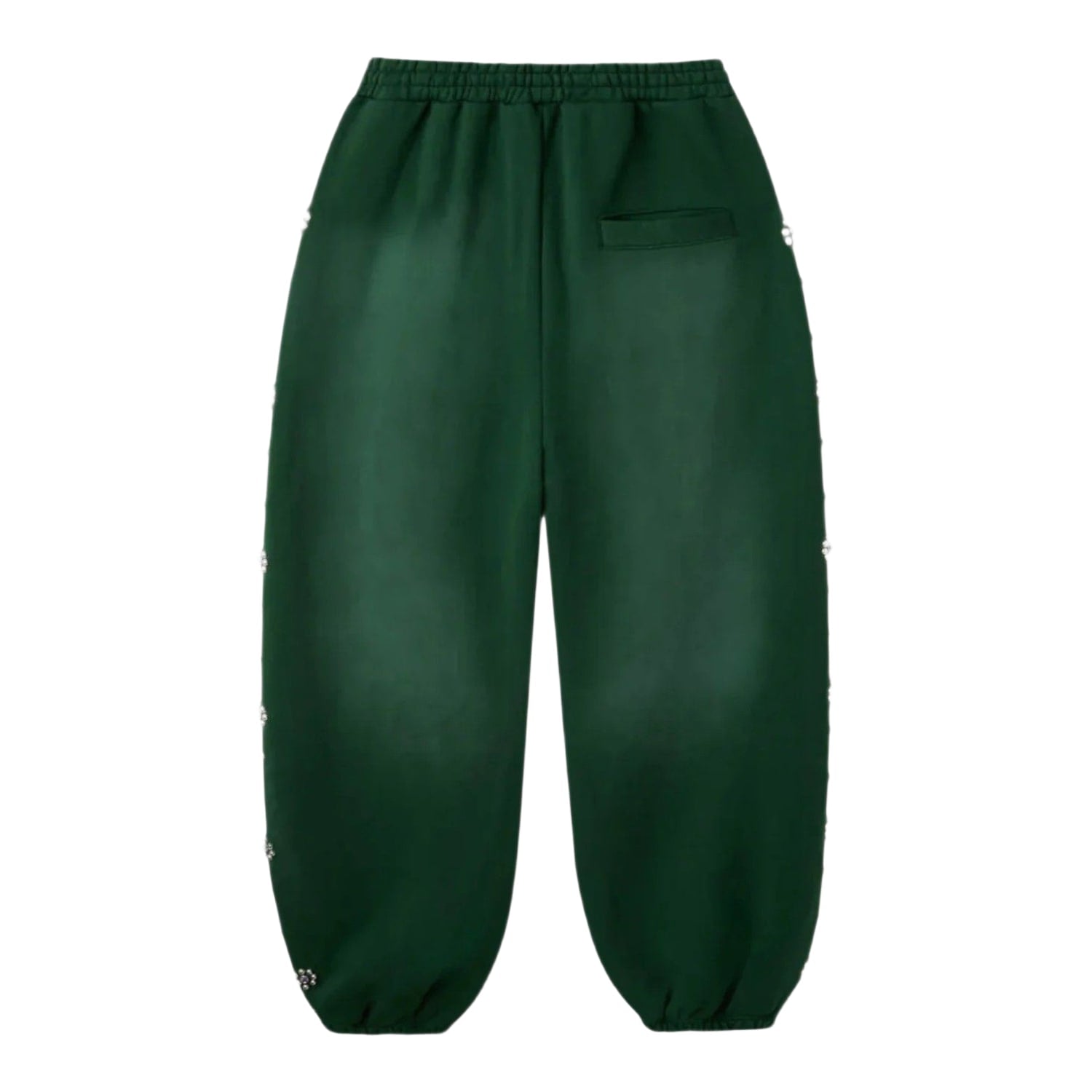 Happy Memories Don't Die HMDD Green Flower Studded Scrunch Sweatpants