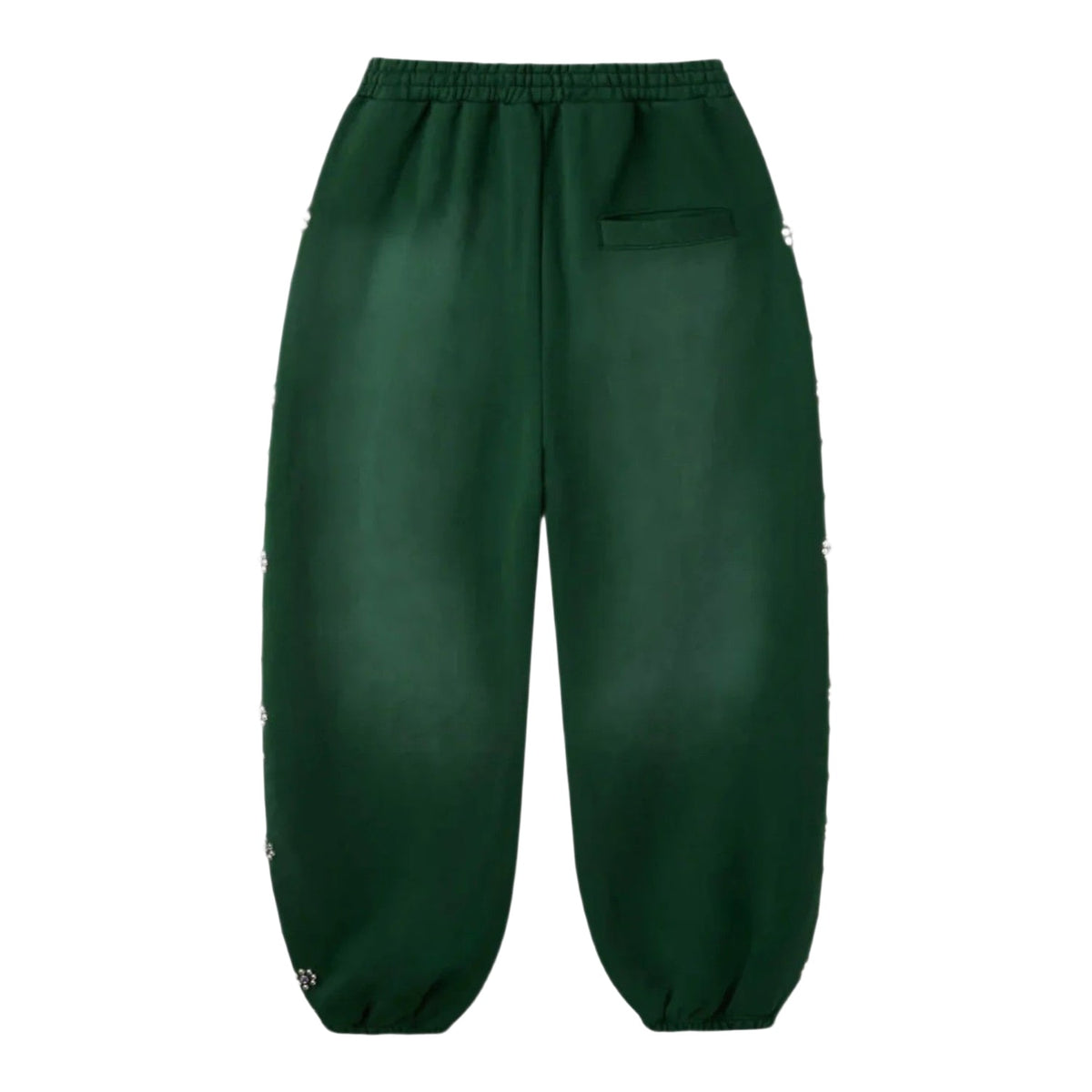 Happy Memories Don't Die HMDD Green Flower Studded Scrunch Sweatpants