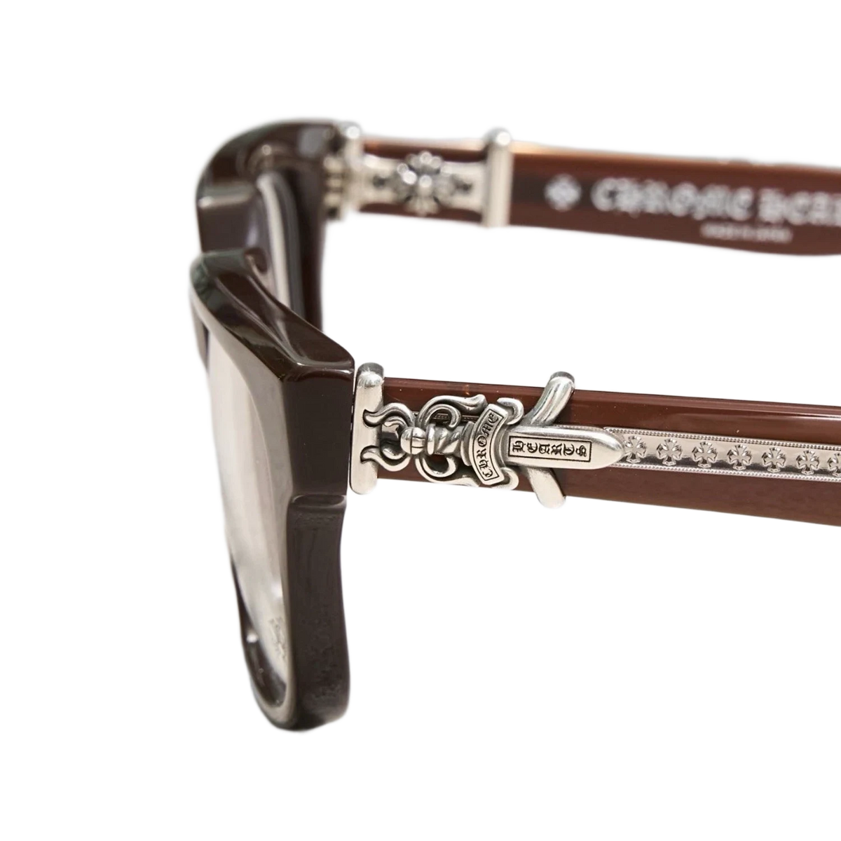 Chrome Hearts Vagillionare II Brown Silver Sunglasses