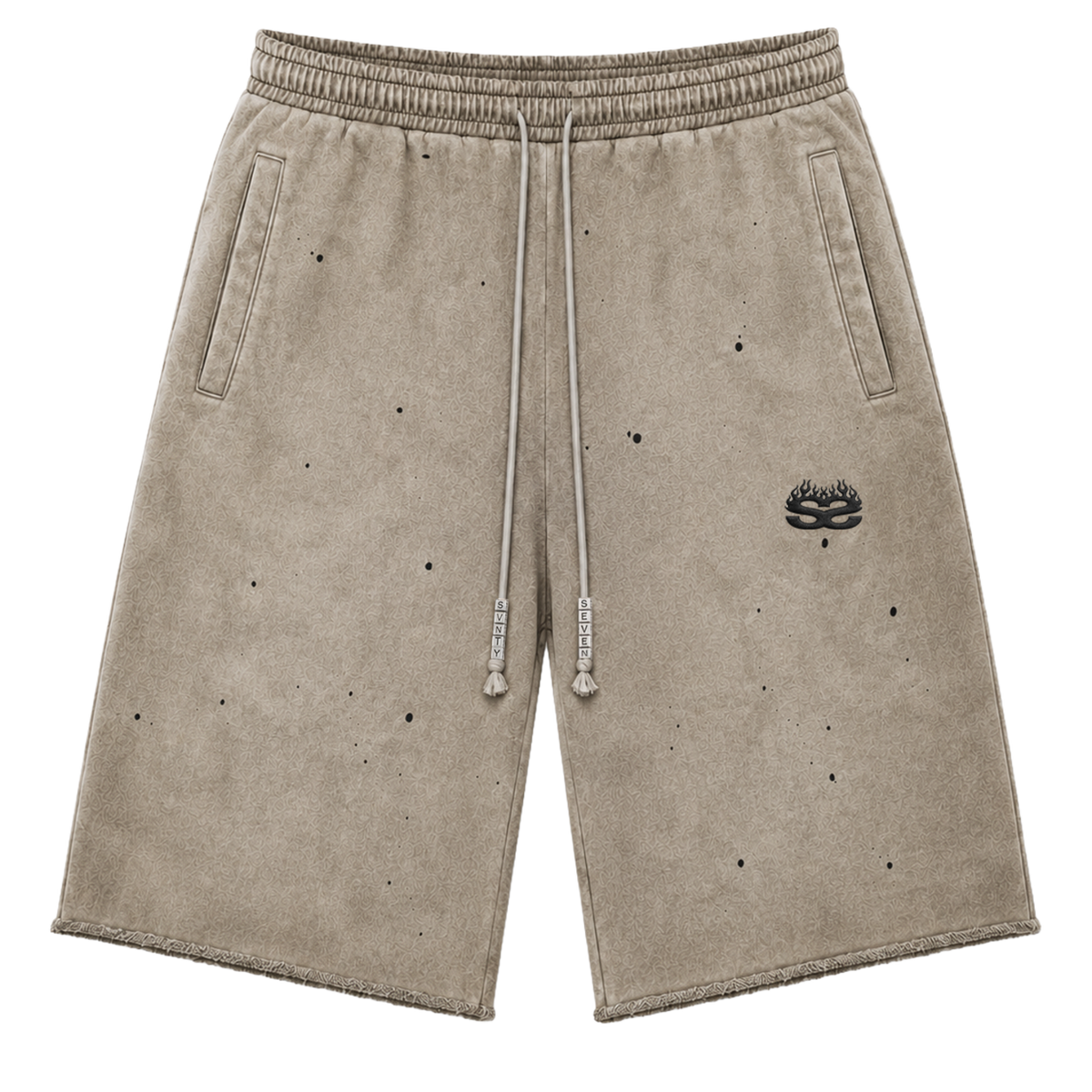 77 Studios Charm Distressed 3/4 Shorts