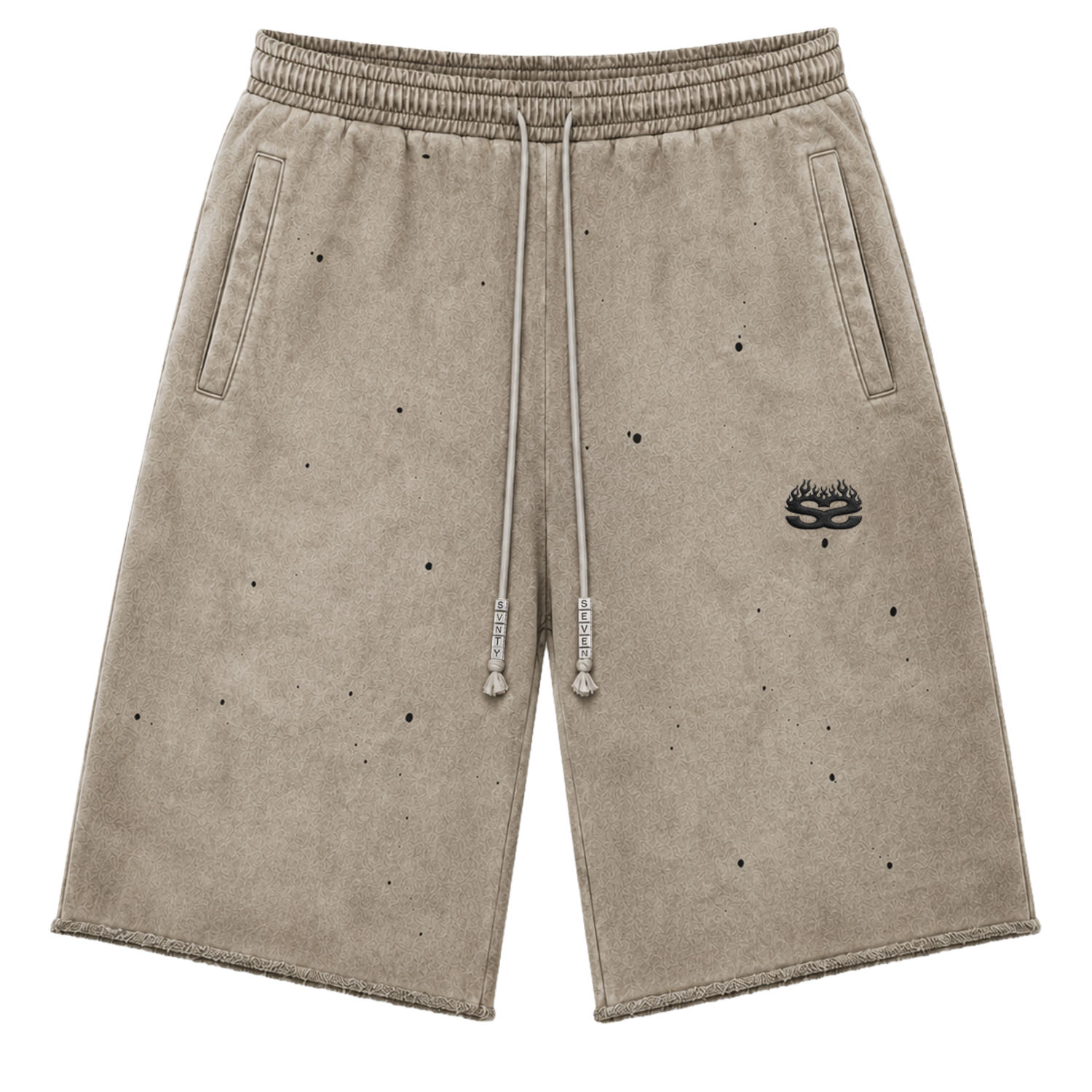 77 Studios Charm Distressed 3/4 Shorts