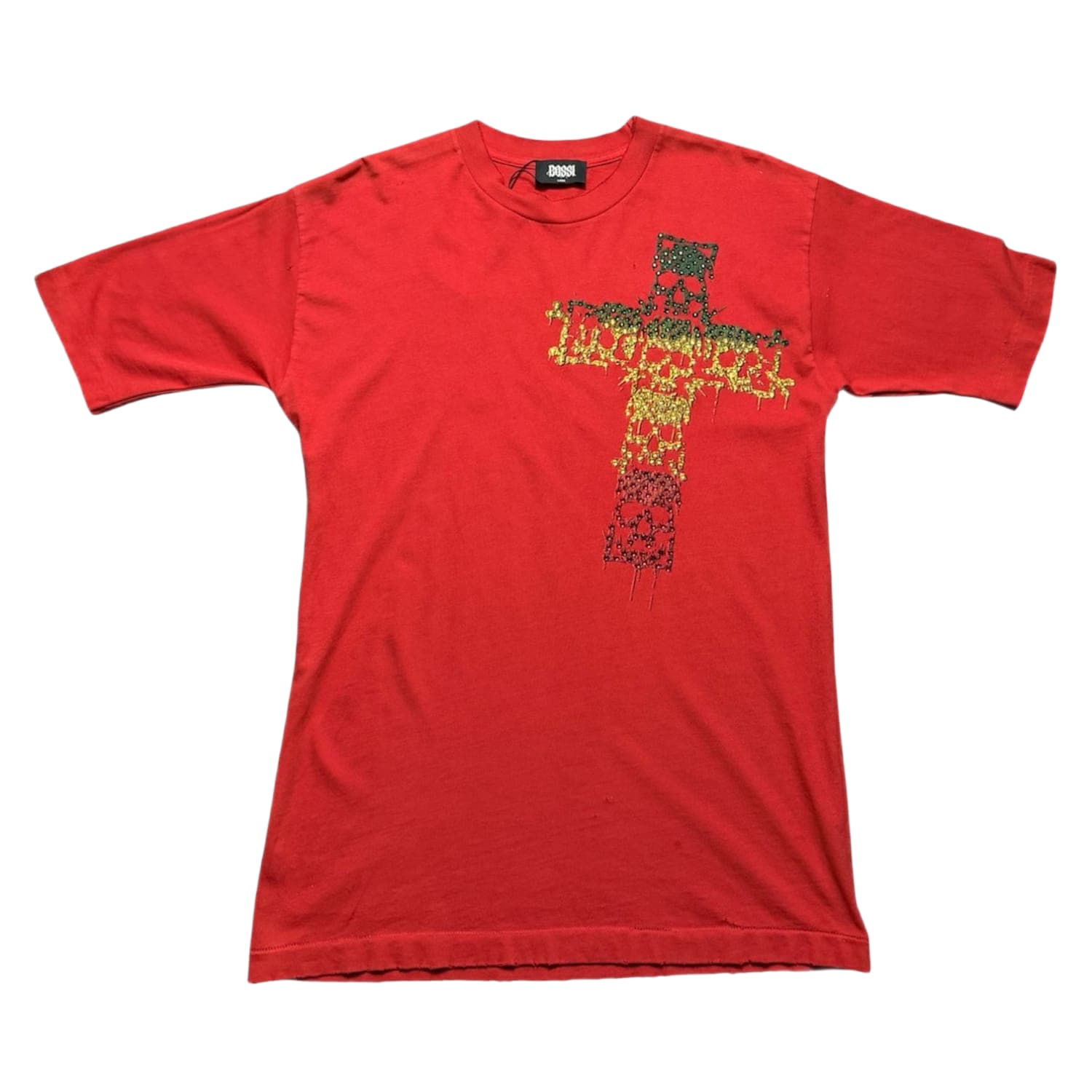Bossi Skull Cross Vinatge Tee Red
