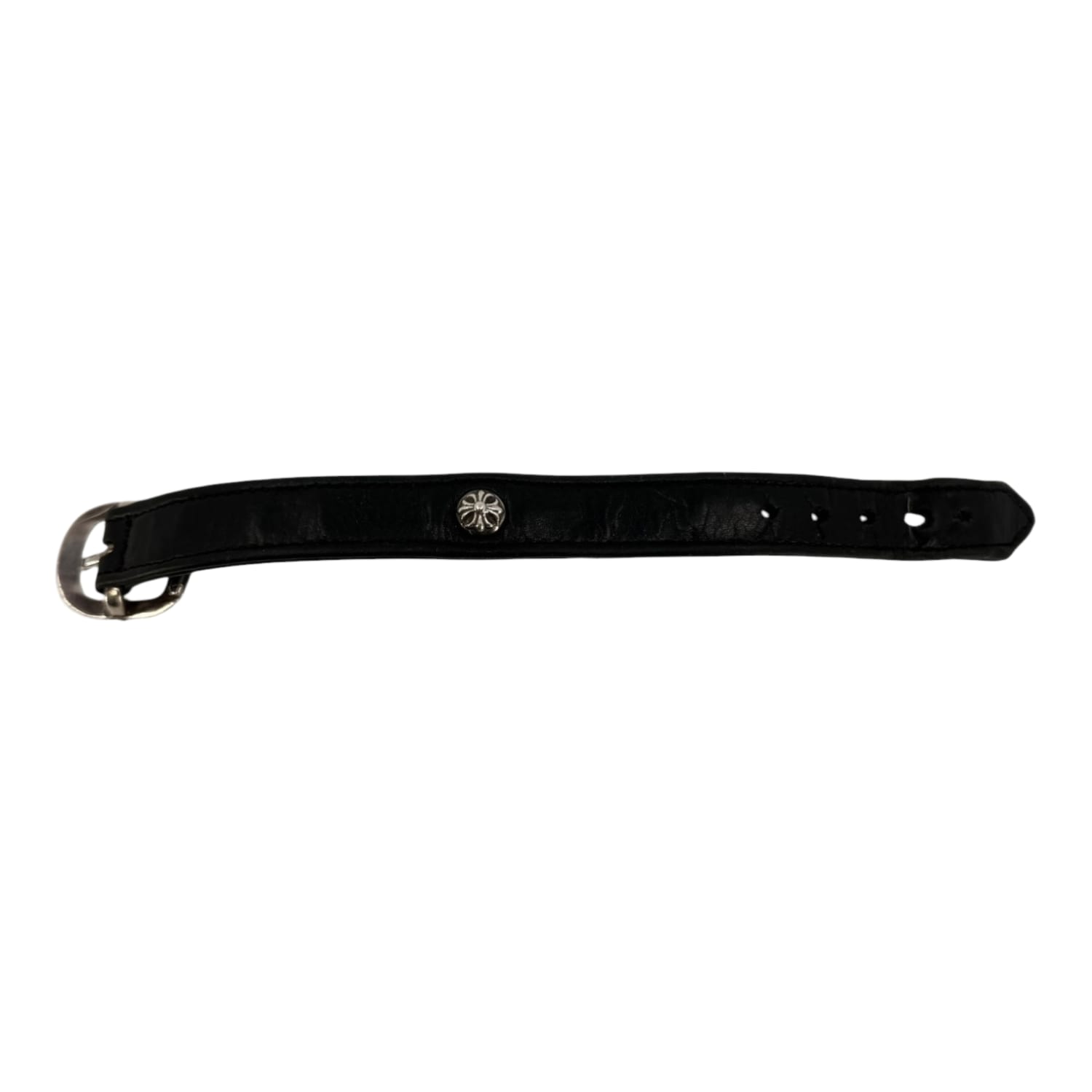 Chrome Hearts Gunslinger Leather Bracelet Black