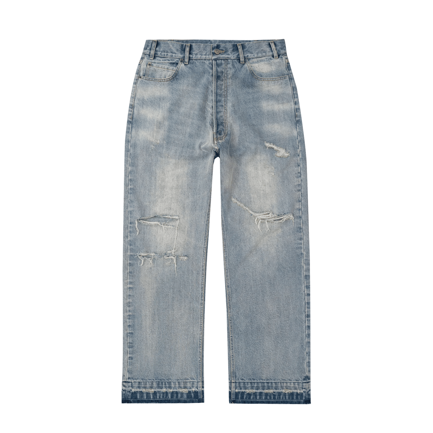 Bravest Studios Thrashed Baggy Denim Pants Blue