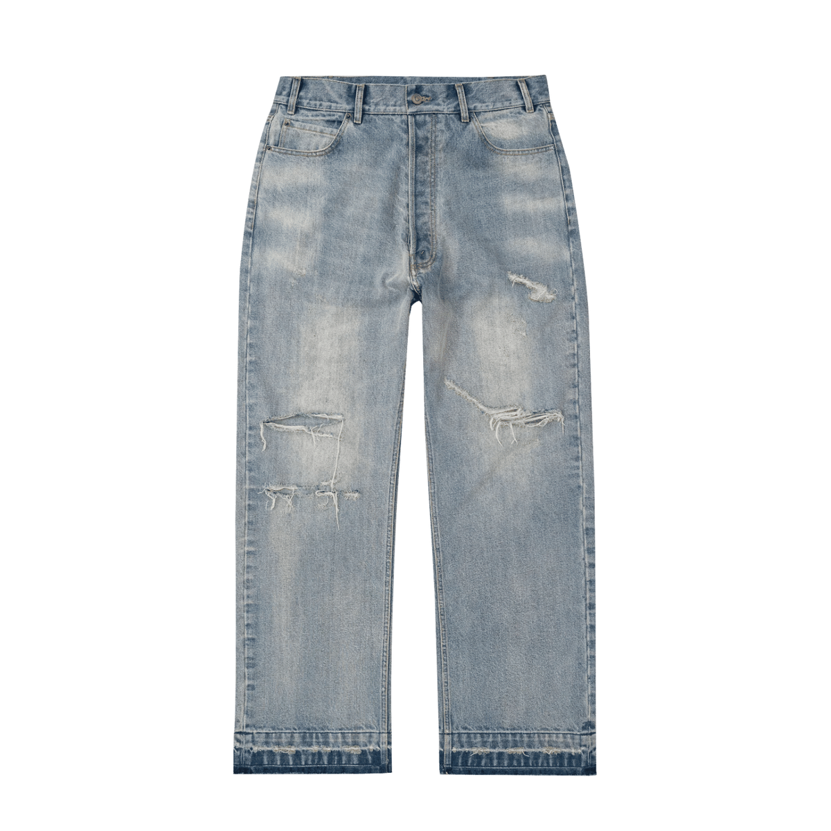Bravest Studios Thrashed Baggy Denim Pants Blue