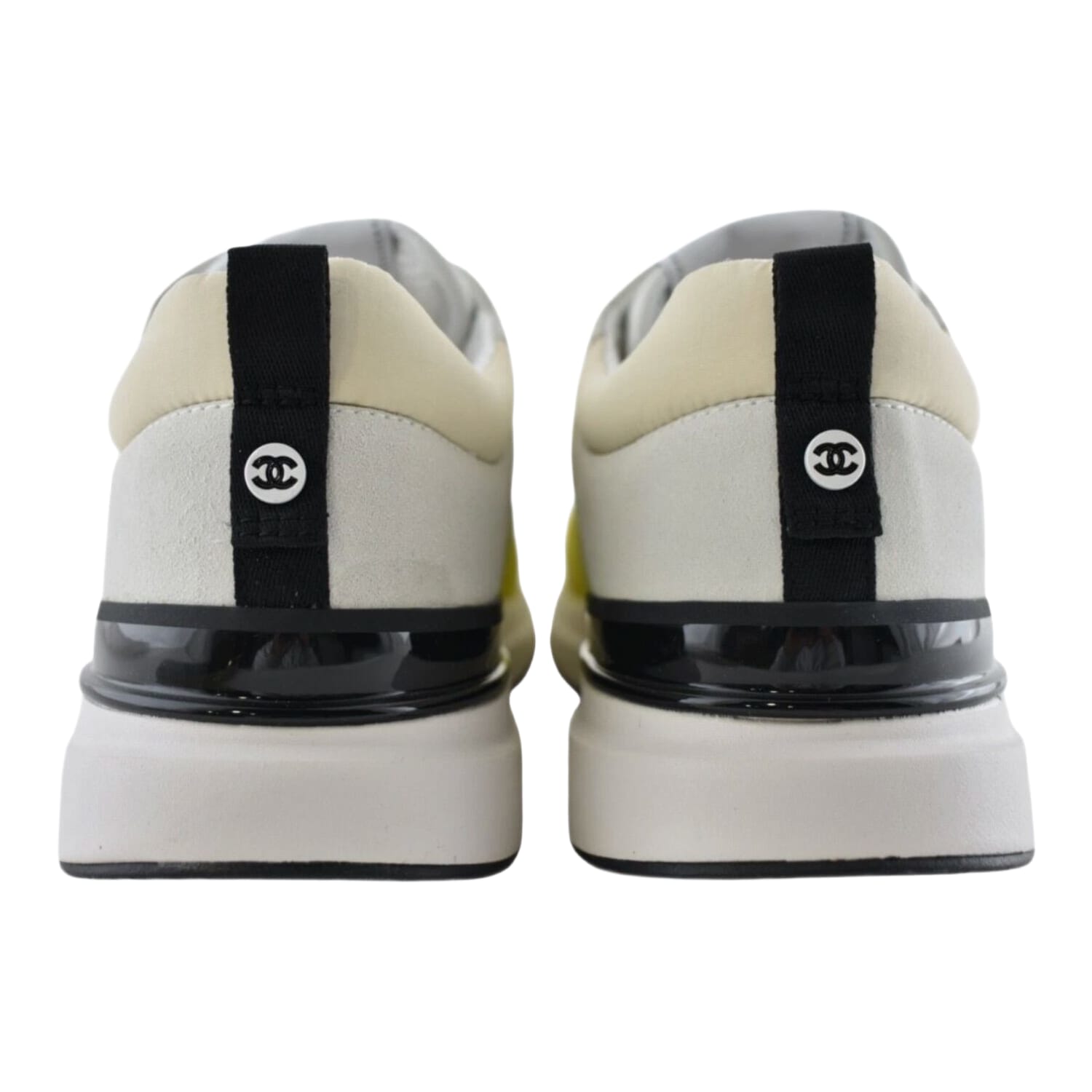 Chanel CC Logo Trainer Ivory Grey Yellow