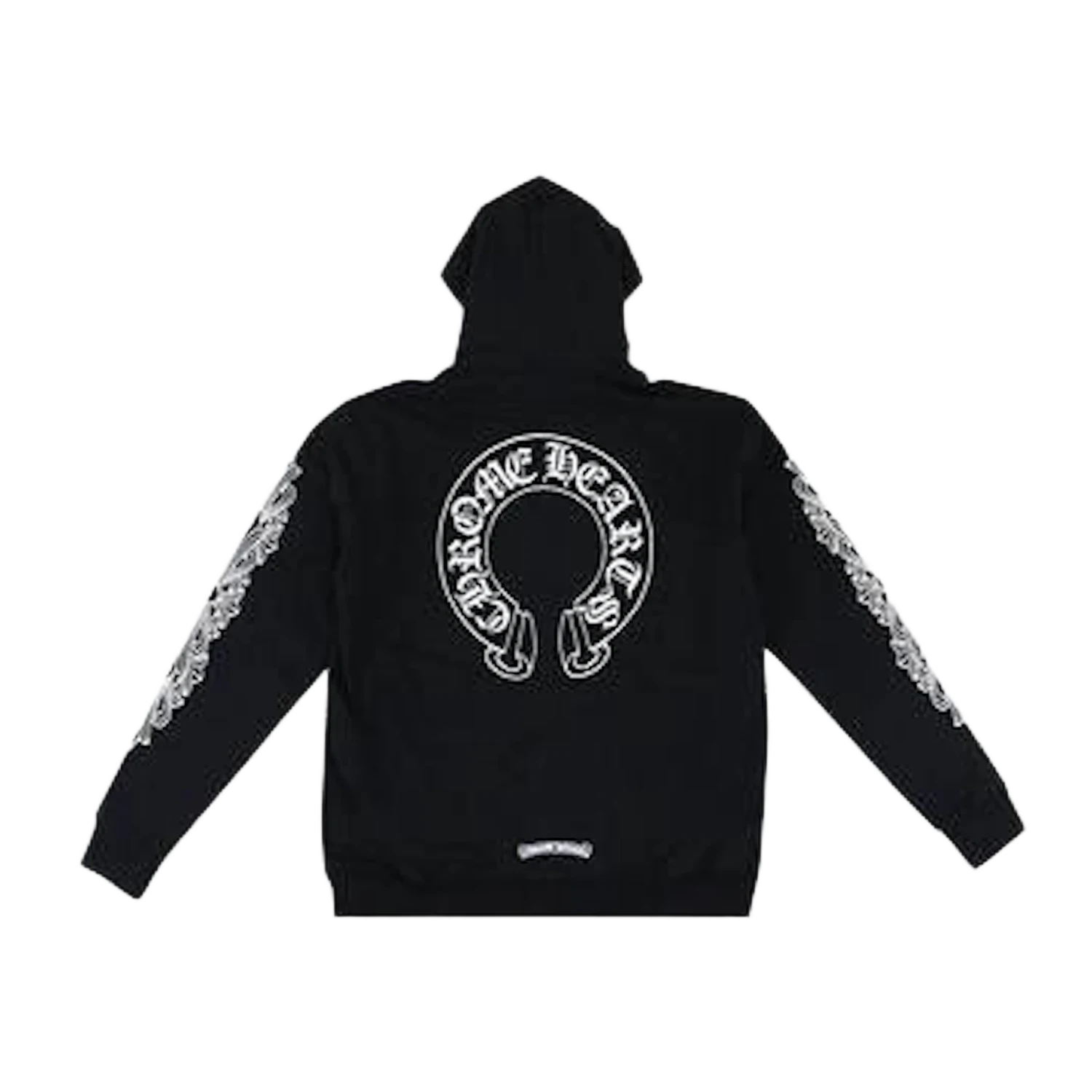 Chrome Hearts Horseshoe Floral Cross Sleeve Zip Up Hoodie Black