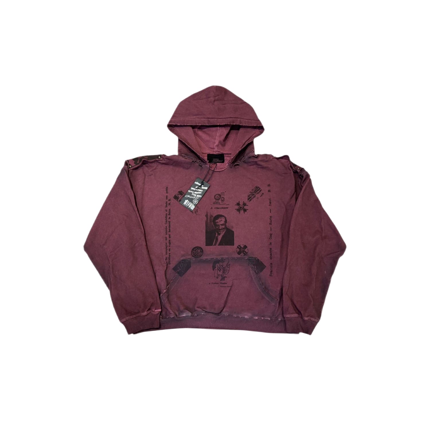 Richill Melancholy Nationalist Studded Hoodie Red