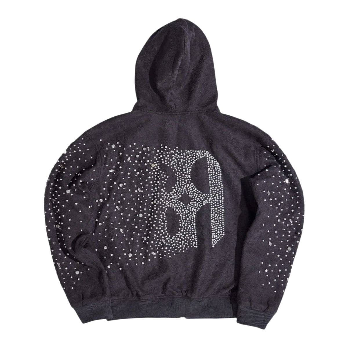 Birth of Royal Child Cashew Blossom Pearl Zipper Hoodie Dark Grey