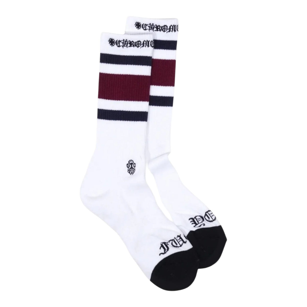 Chrome Hearts Sport Striped Socks White/Burgundy/Navy
