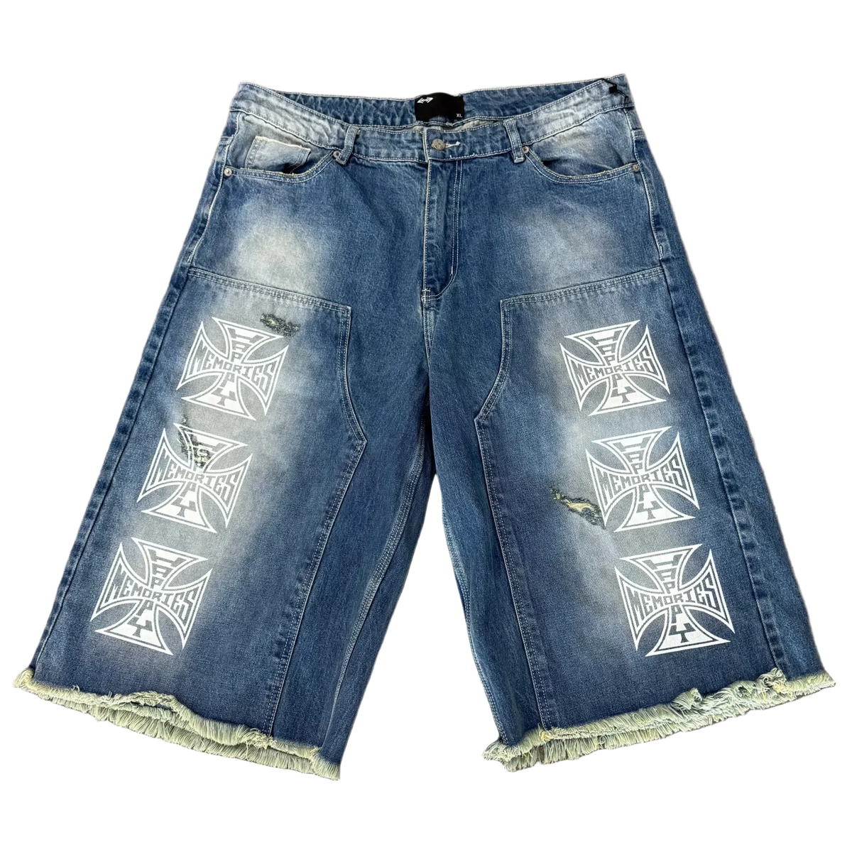 Happy Memories Don't Die HMDD Chopper Denim Shorts Blue