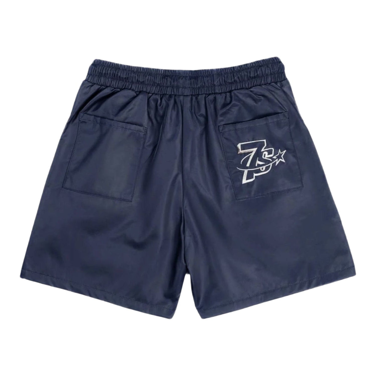 Triple Sevens Nylon Button Up Shorts Blue