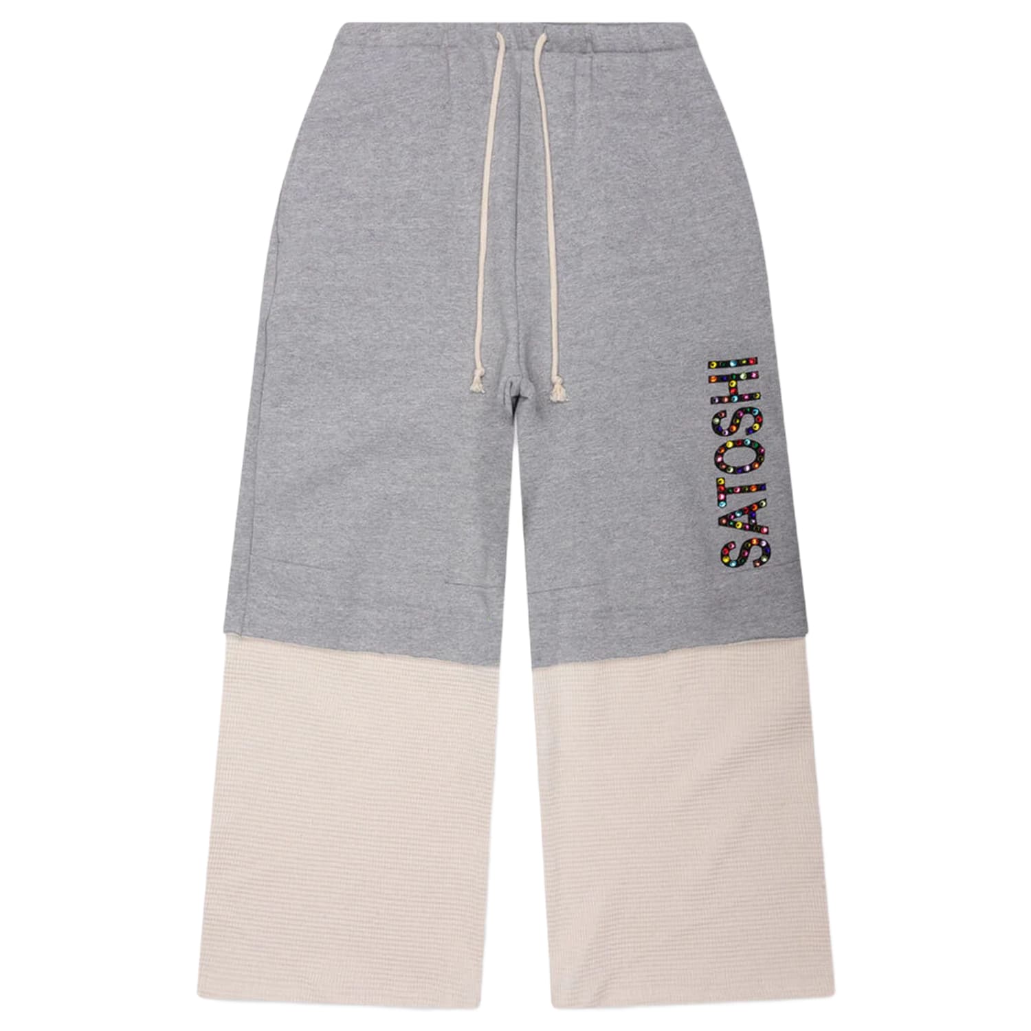 Satoshi Nakamoto Double Layer Studded Sweatpant Heather White